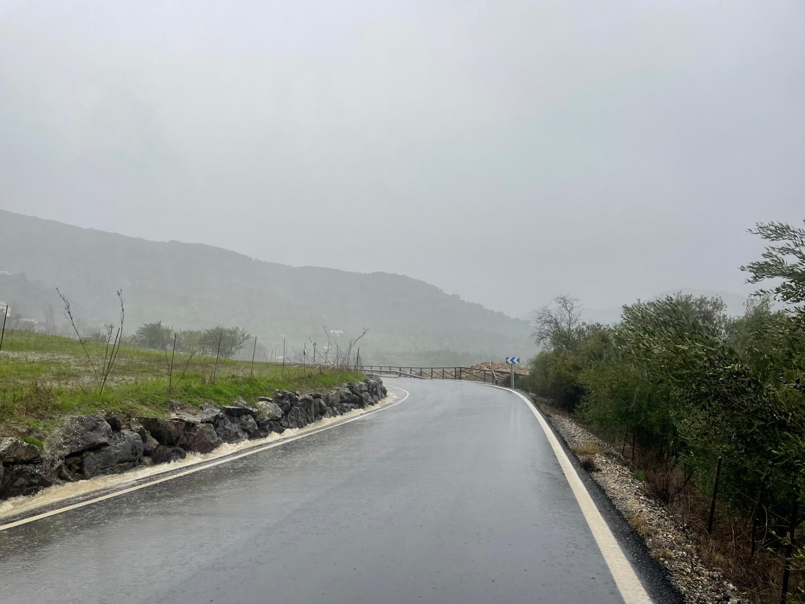 El paso de la borrasca Leonardo por la provincia de Málaga, en imágenes