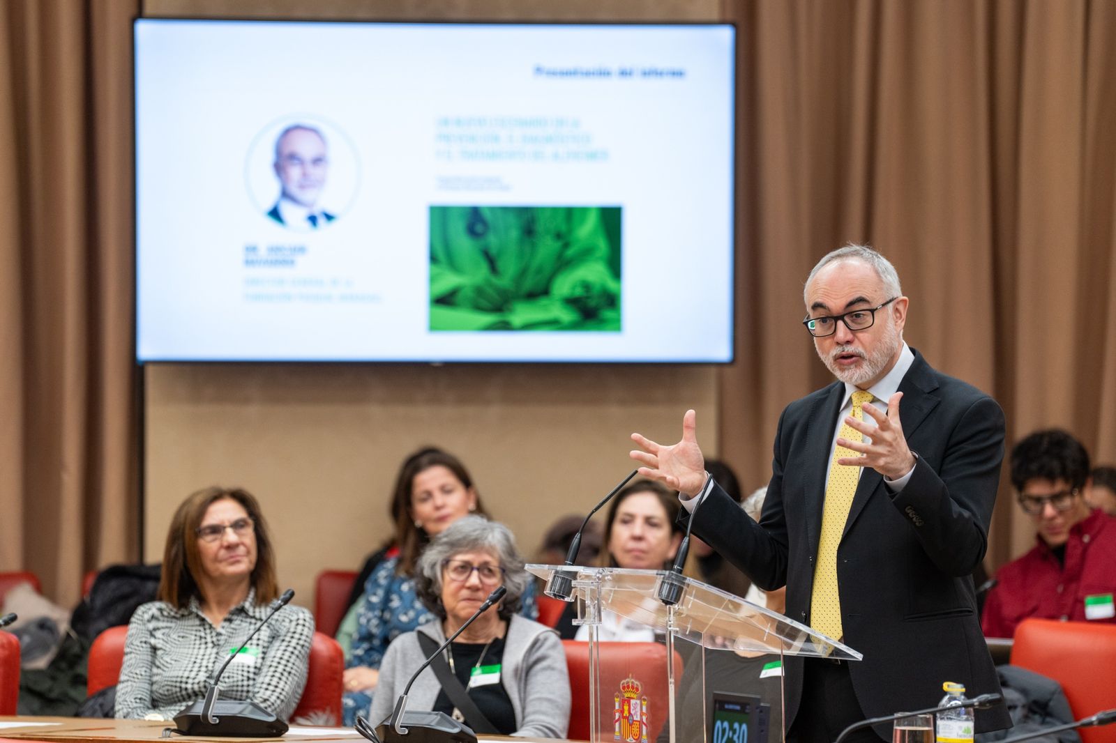 Arcadi Navarro, director de la Fundación Pasqual Maragall, en la jornada celebrada en el Congreso de los Diputados.
