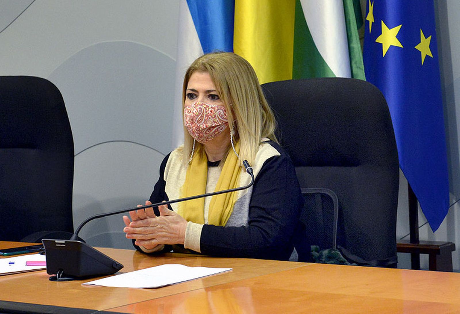 La alcaldesa, Mamen Sánchez, durante una comparecencia este lunes.