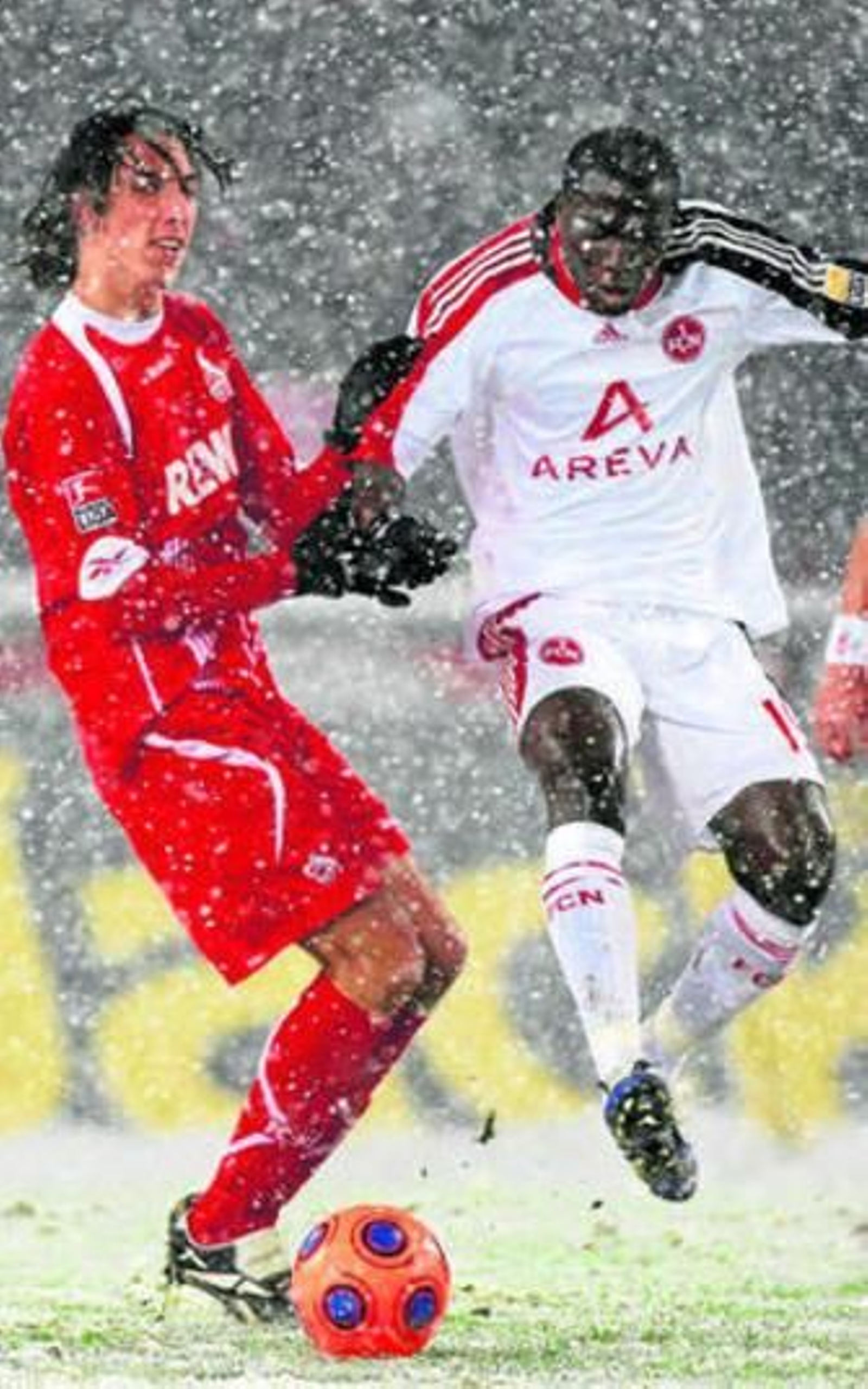 Geromel intenta detener el avance de Boaky, del Nuremberg.