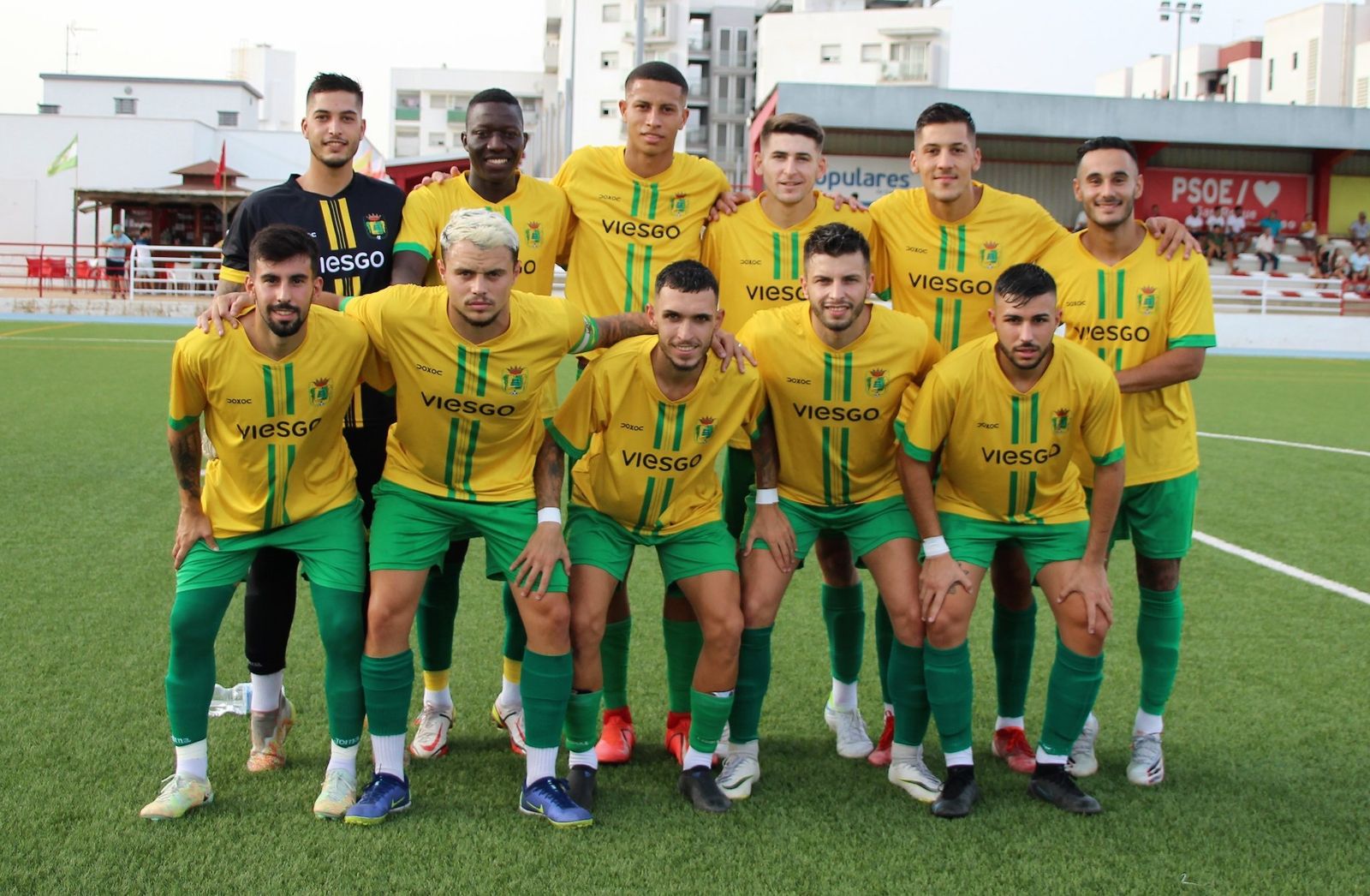Formación de la UD Los Barrios en un partido de esta pretemporada