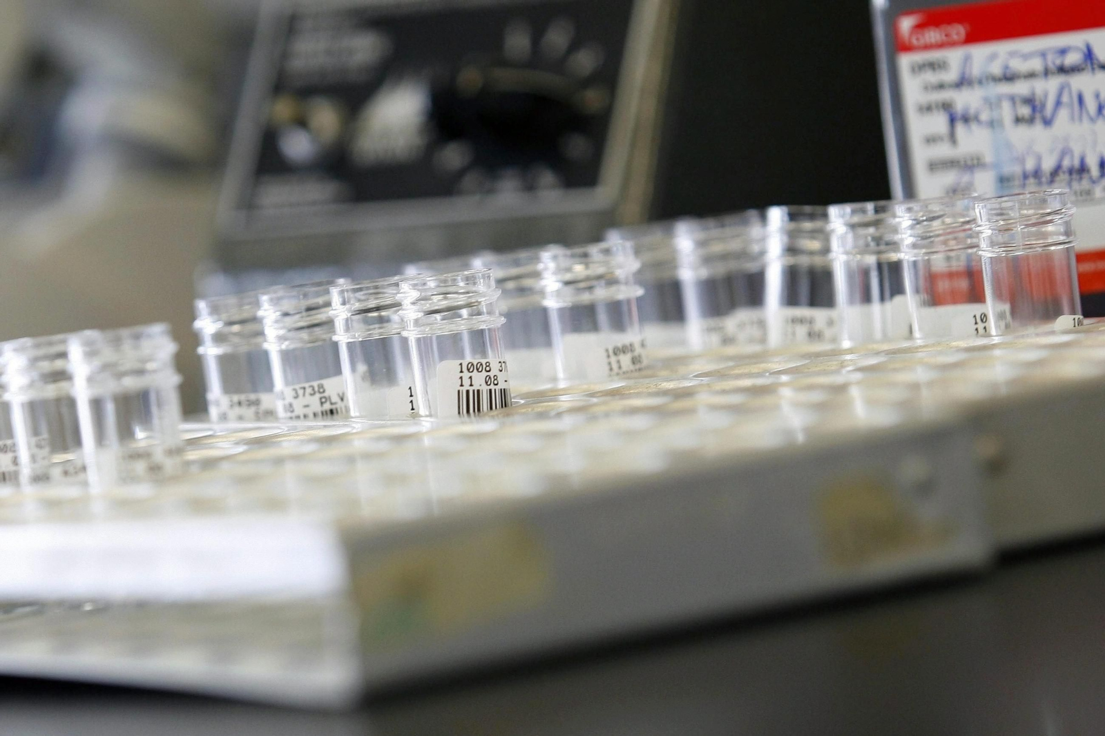 Tubos de ensayo en un laboratorio.