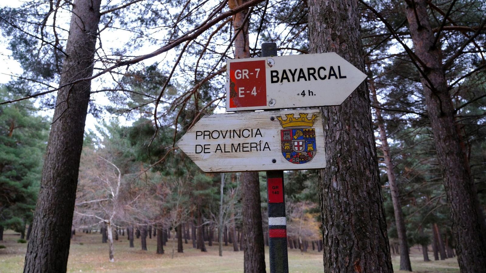 Carteles indicadores en el Puerto de la Ragua.