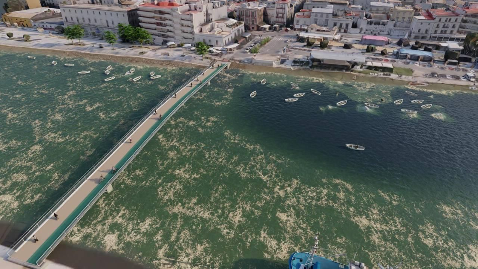 Una recreación virtual de la segunda pasarela sobre el Guadalete.