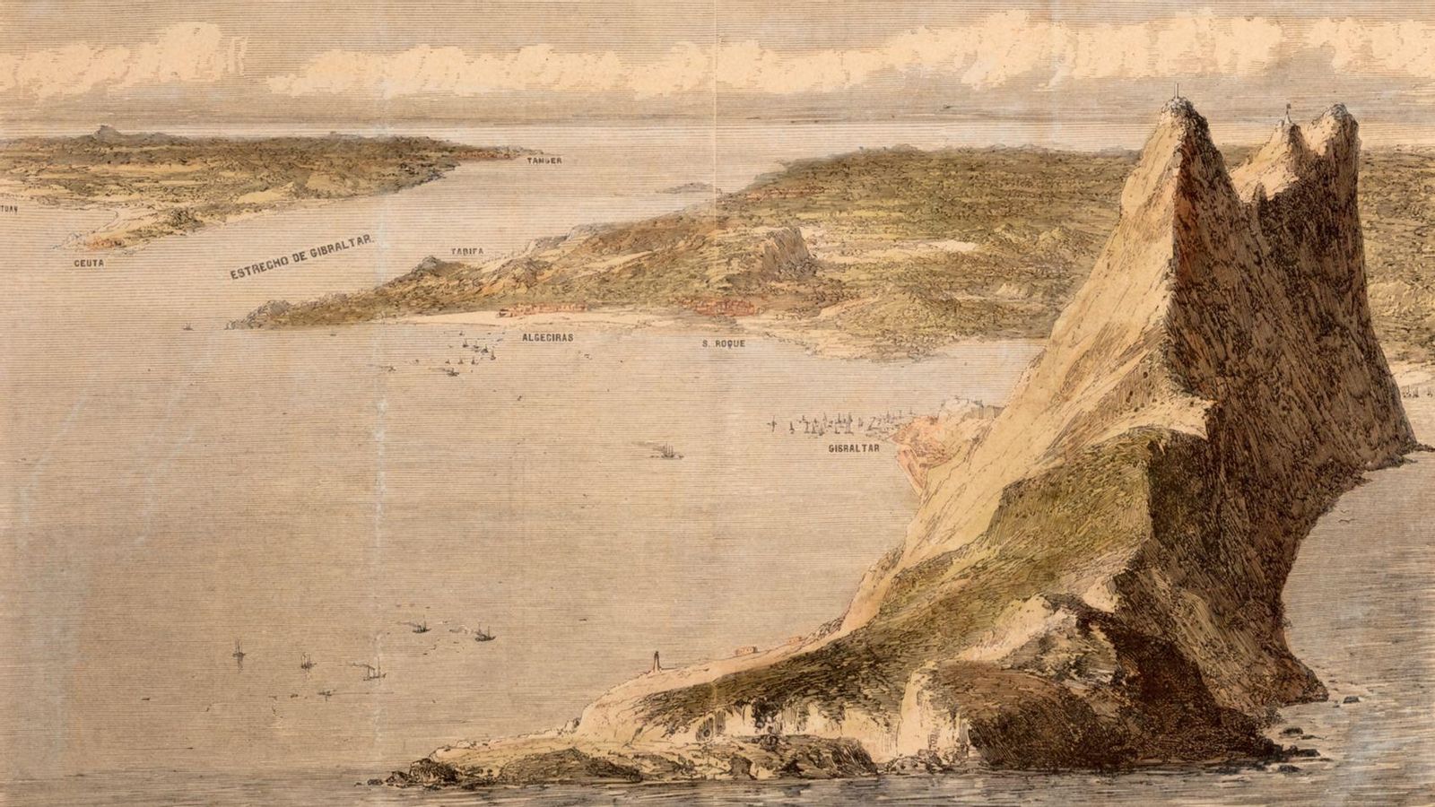 Vista panorámica del Estrecho de Gibraltar: una de las obras de la colección de Viñas de Roa.