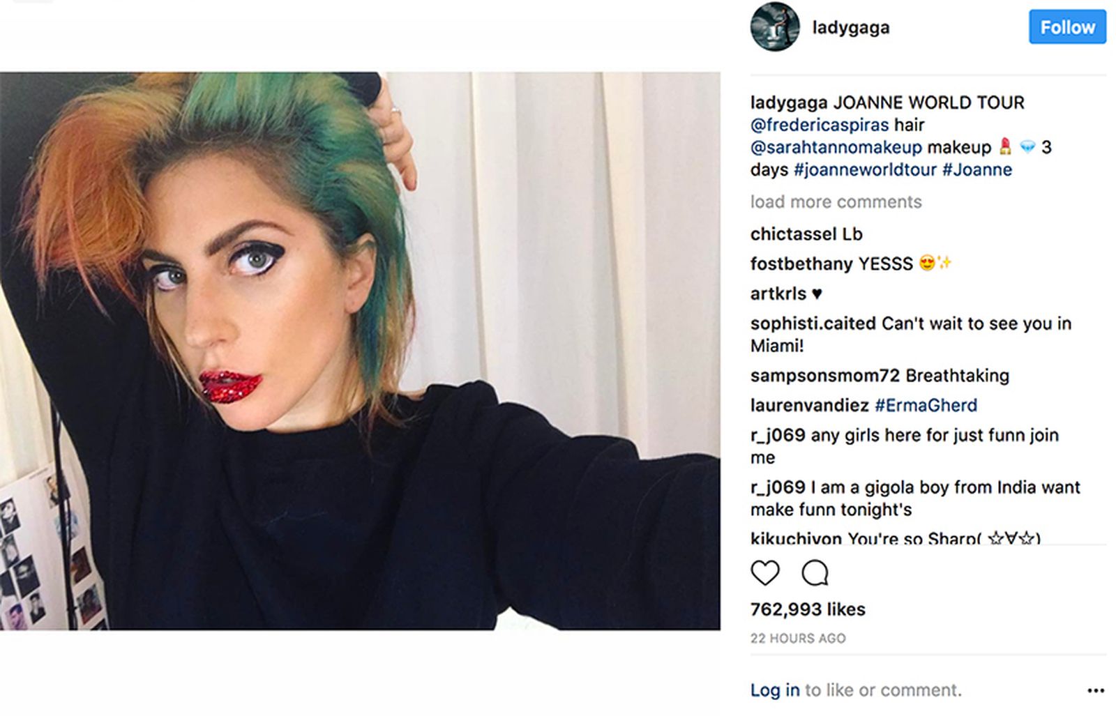 Lady Gaga sorprende con su sugerente 'look' bicolor, inspiración que ya lució Mónica Naranjo.