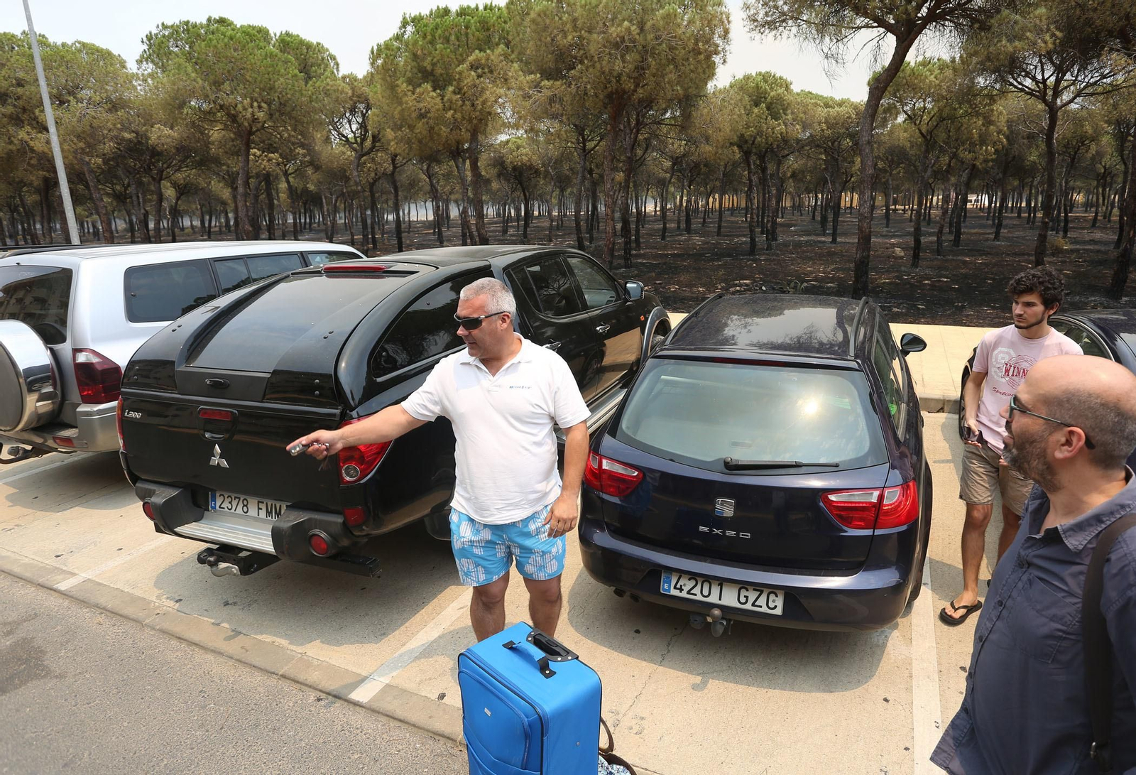 Las consecuencias del incendio en Mazagón