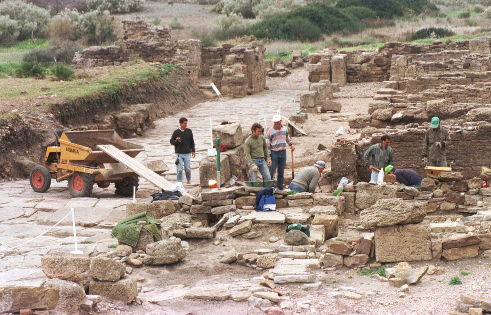 Obras en las ruinas romanas del conjunto arqueológico de Baelo Claudia en Bolonia, en Cádiz.