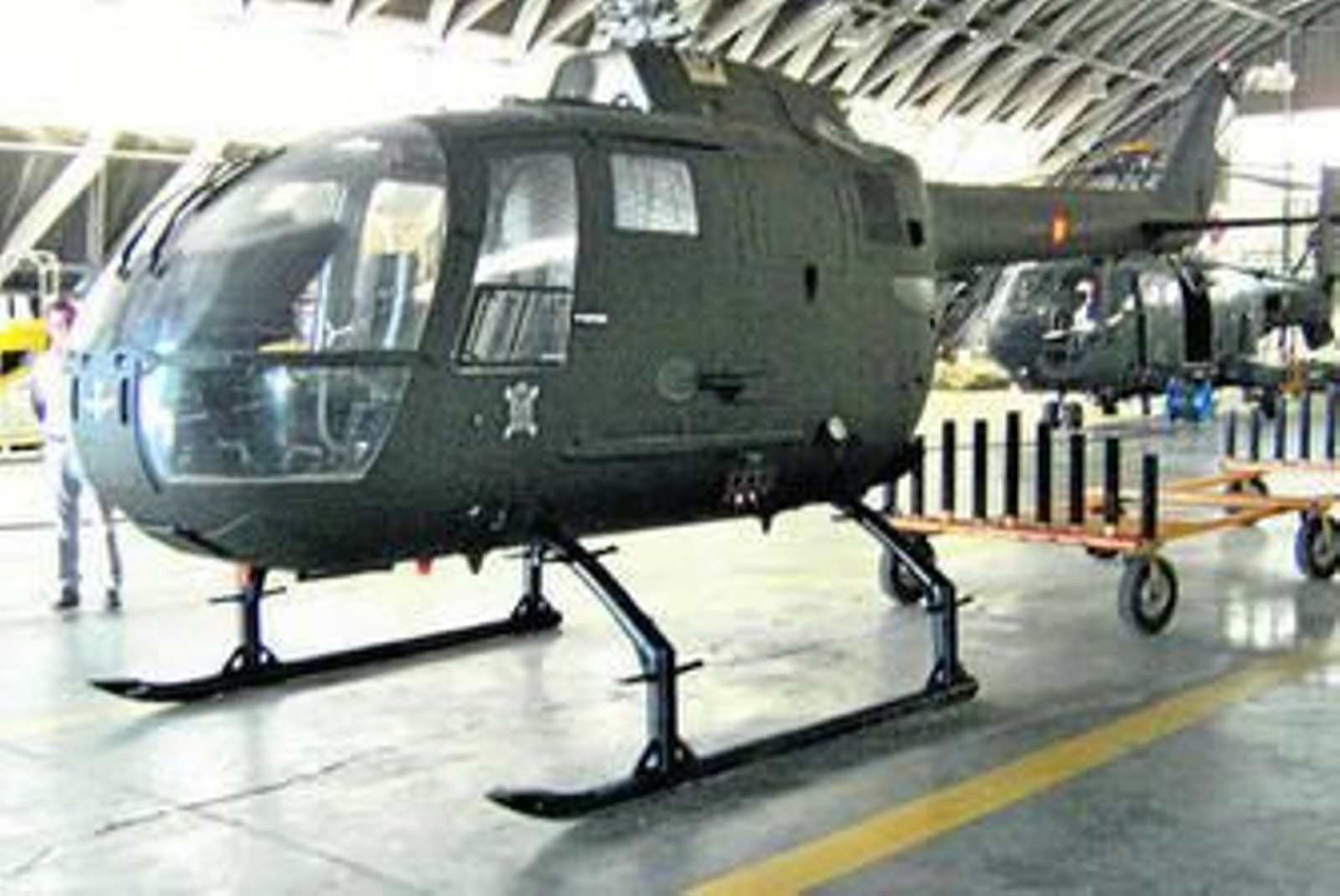El helicóptero cedido por el Batallón de Maniobra IV.