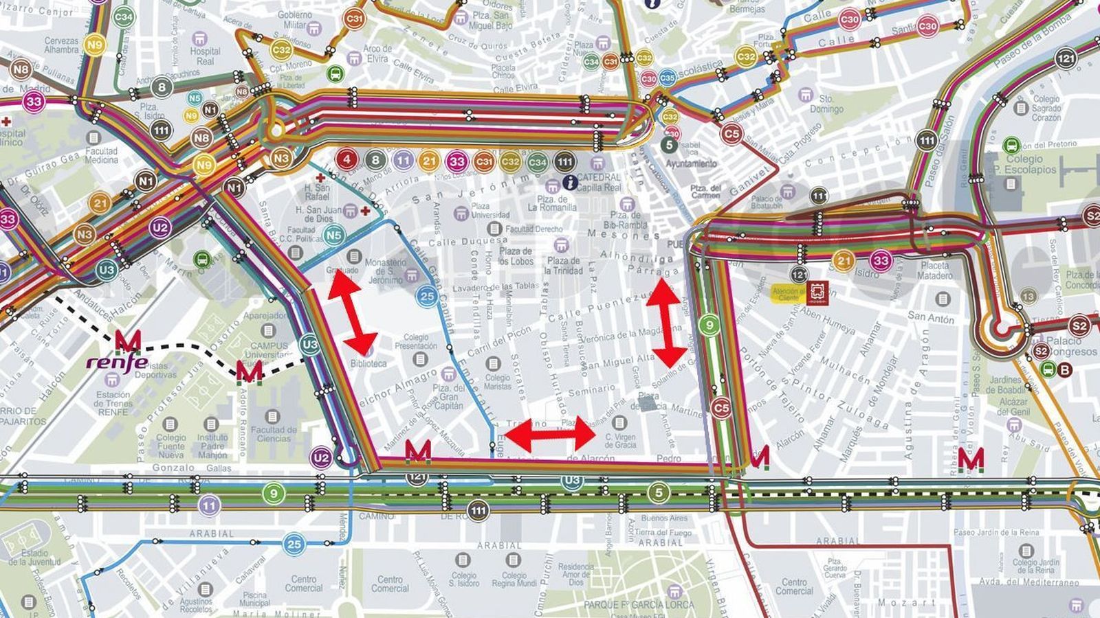 Modelo de distribución de las líneas de bus