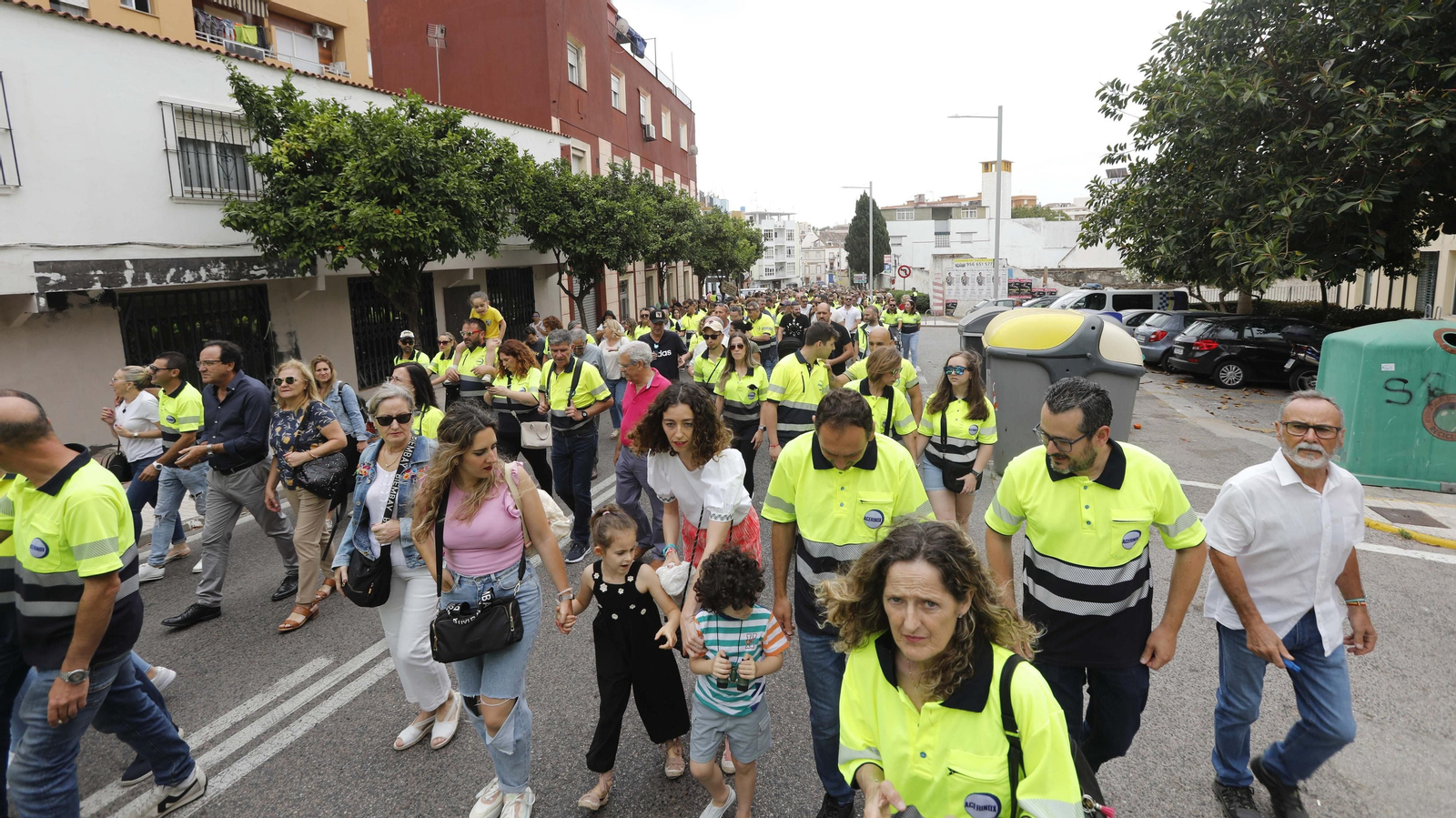 La plantilla de Acerinox celebra una nueva manifestación en Algeciras, en imágenes