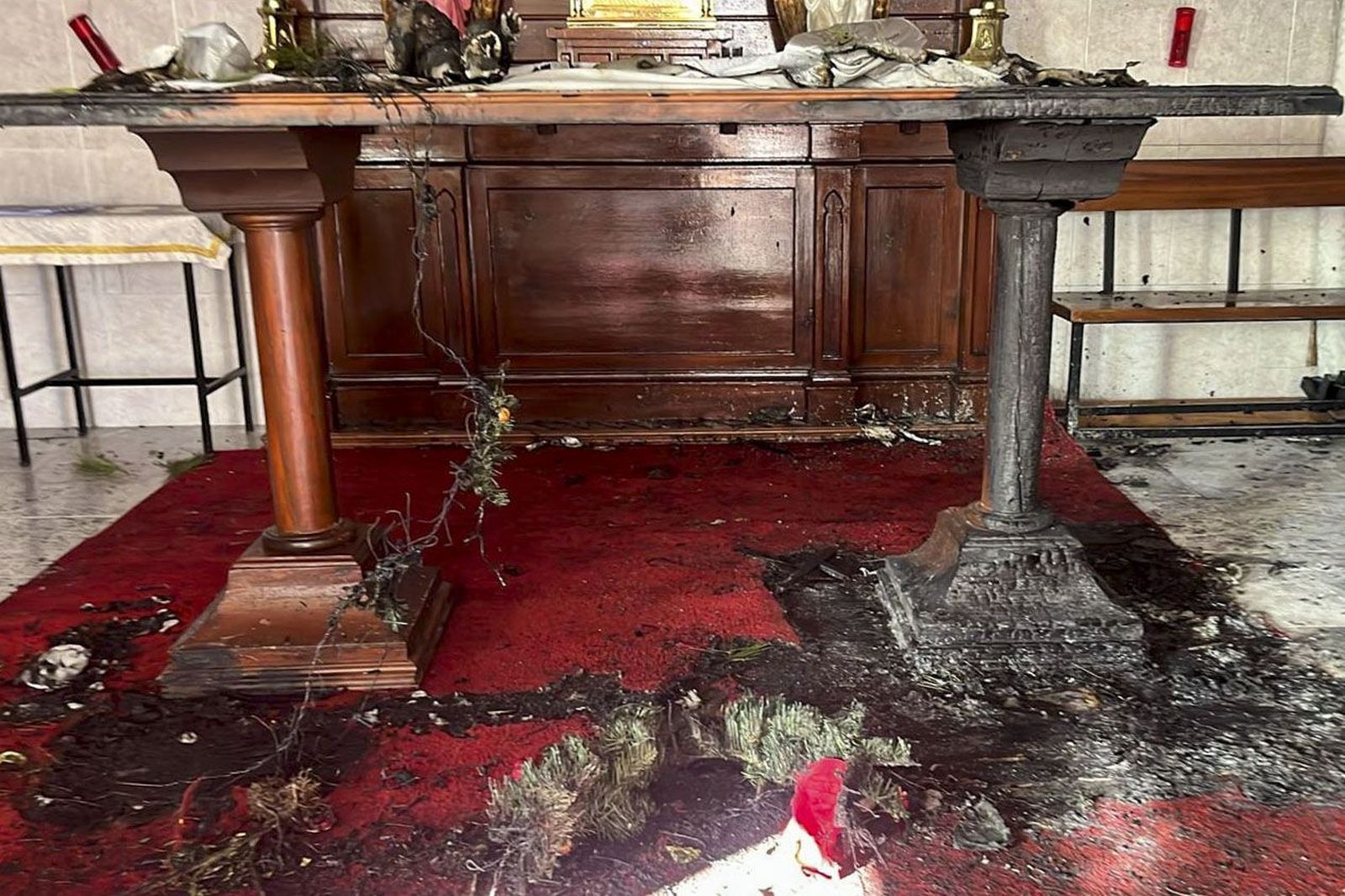 Daños ocasionados por las llamas.