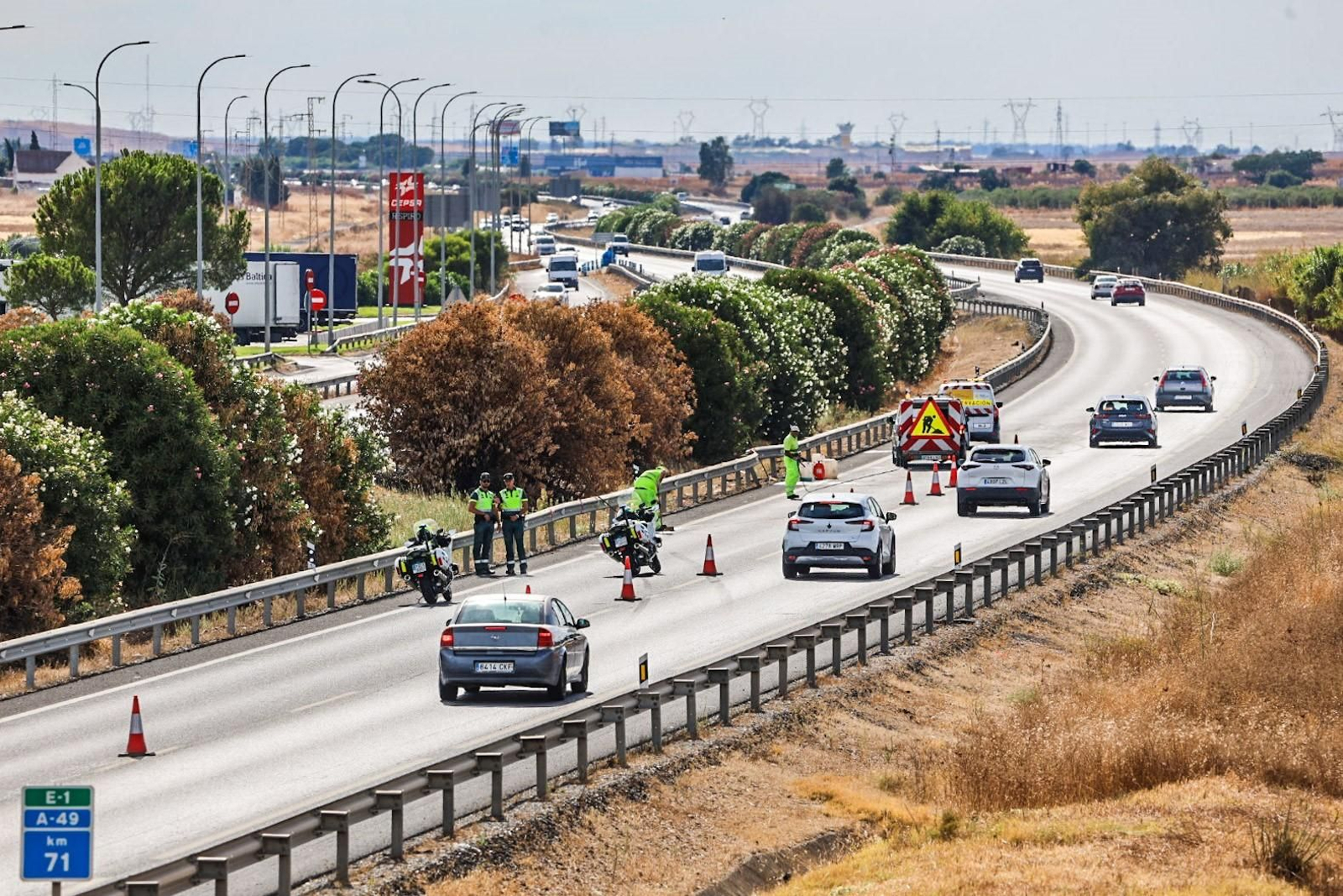 Zona del accidente este domingo.