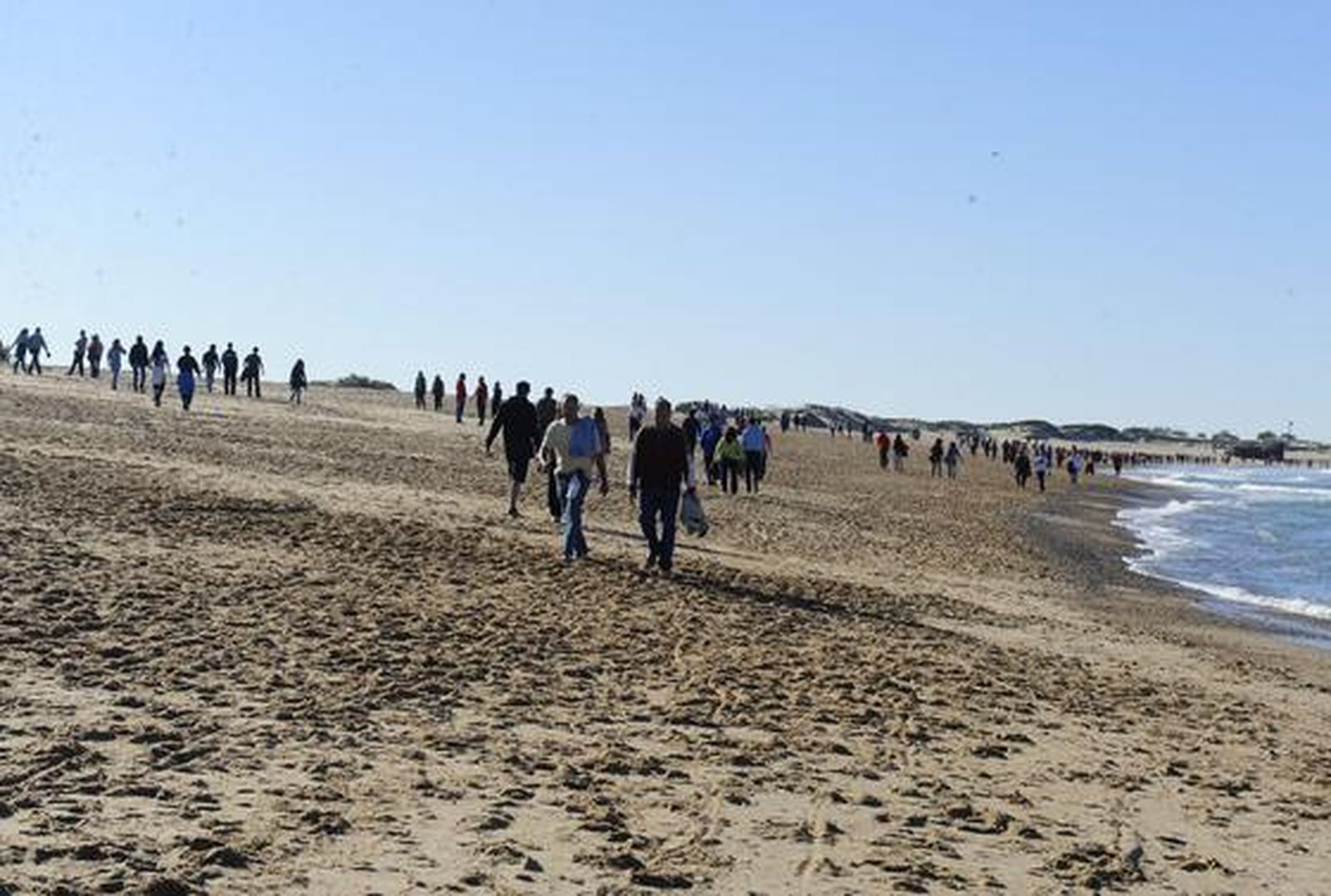 Durante la mañana en la playa de Camposoto, se han reunido cientos de personas para disfrutar la marea./Elías Pimentel

Foto: Elias Pimentel