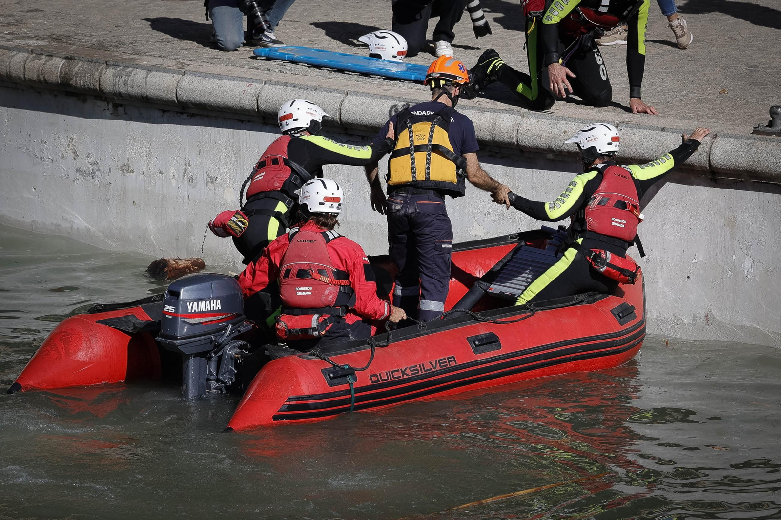 El simulacro ante una inundación en Granada, en imágenes
