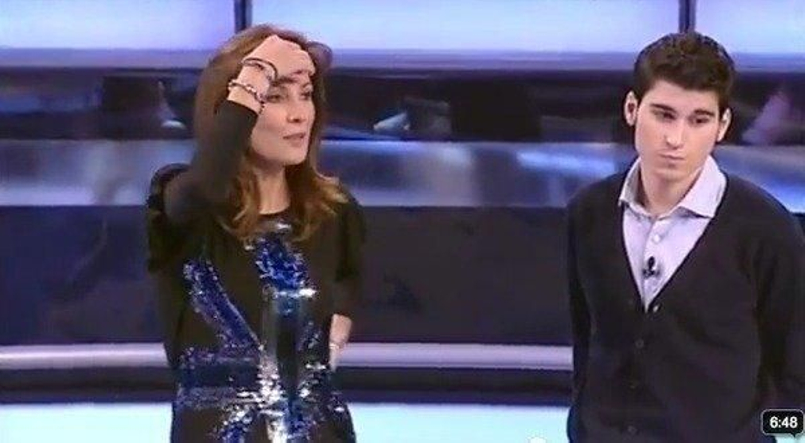 Remedios Cervantes y el salmantino Mario tras la respuesta de &quot;azúcar&quot;