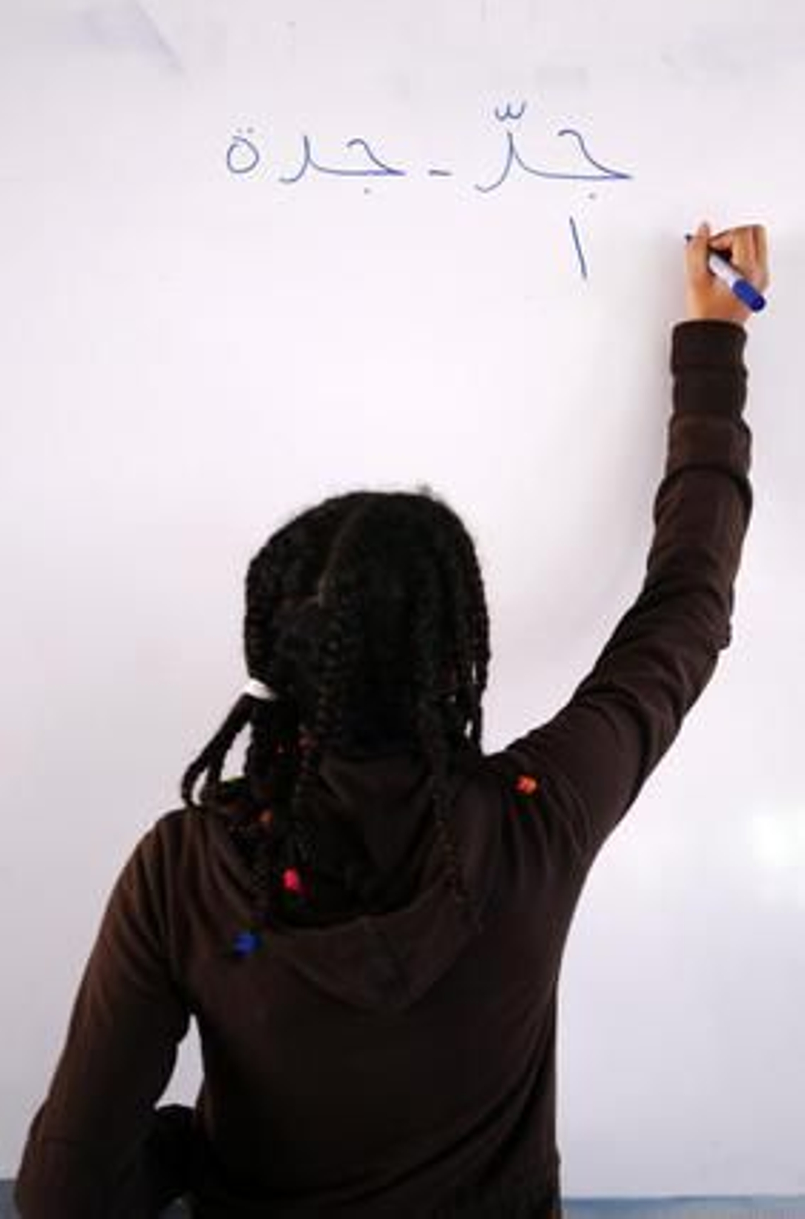 Una alumna de primero de ESO del instituto Albaicín en una de las clases de esta semana.  / Pepe Villoslada