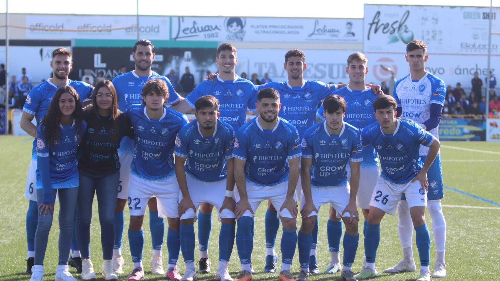 Once del Xerez DFC en el Manuel Polinario ante el Xerez DFC.