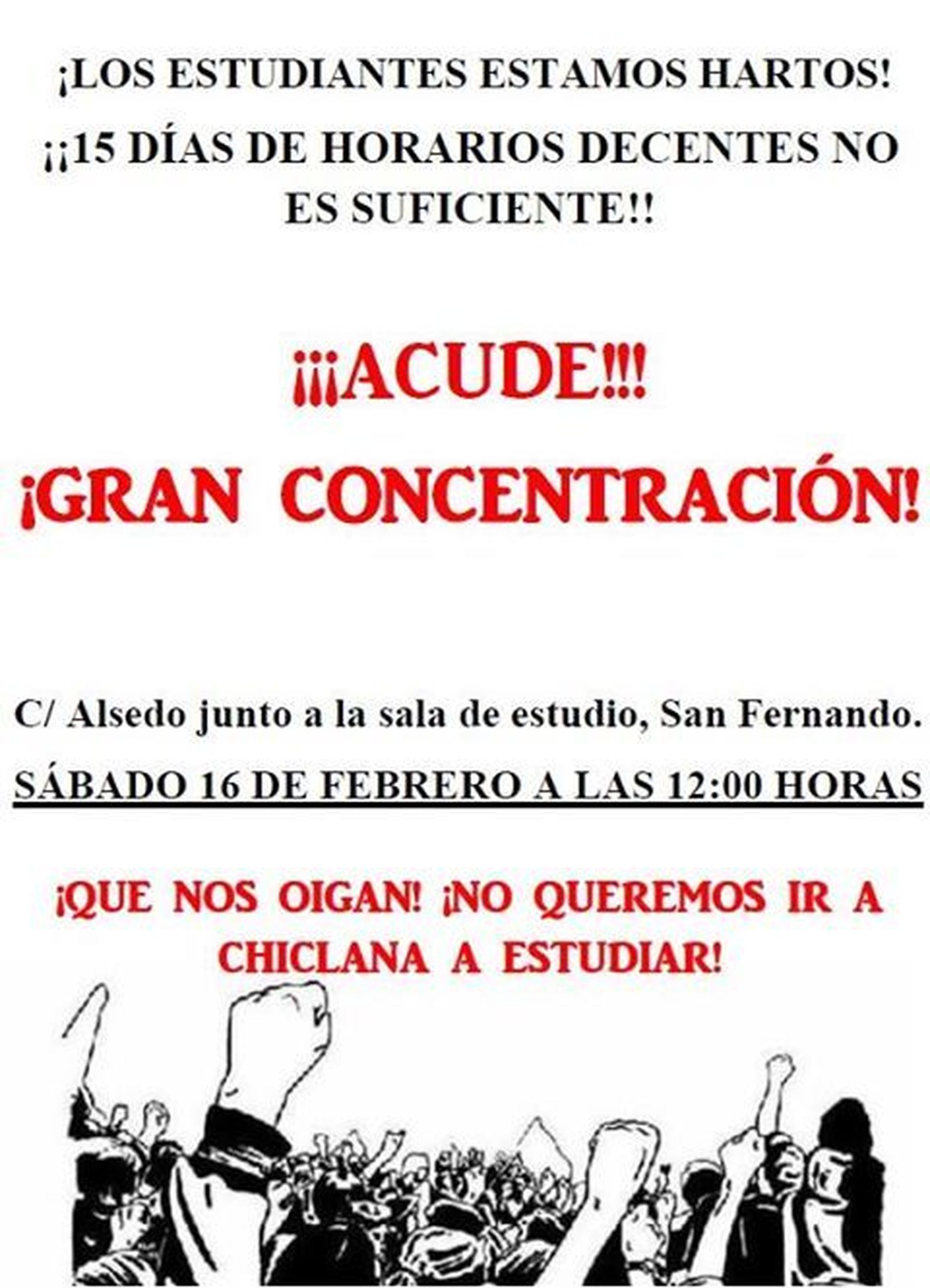 Convocatoria de la protesta prevista para el sábado.