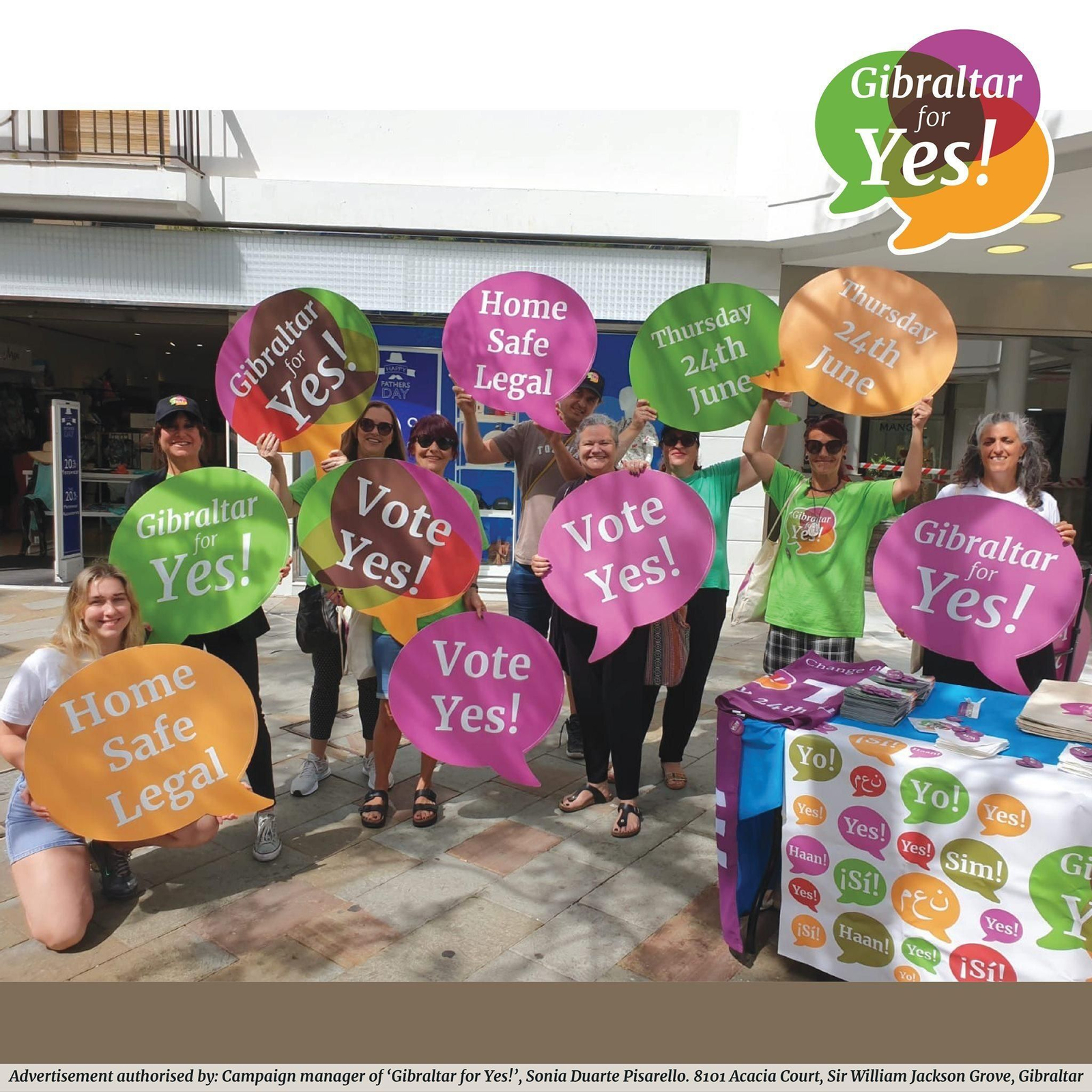 Un acto de la campa Gibraltar for yes.