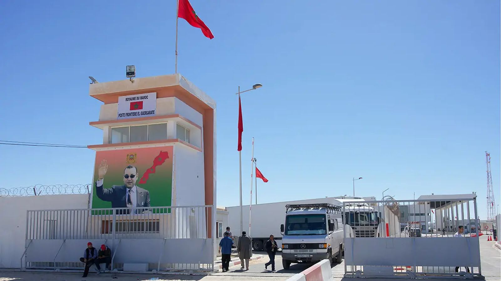 Puesto fronterizo de Guerguerat, entre Marruecos y Mauritania.