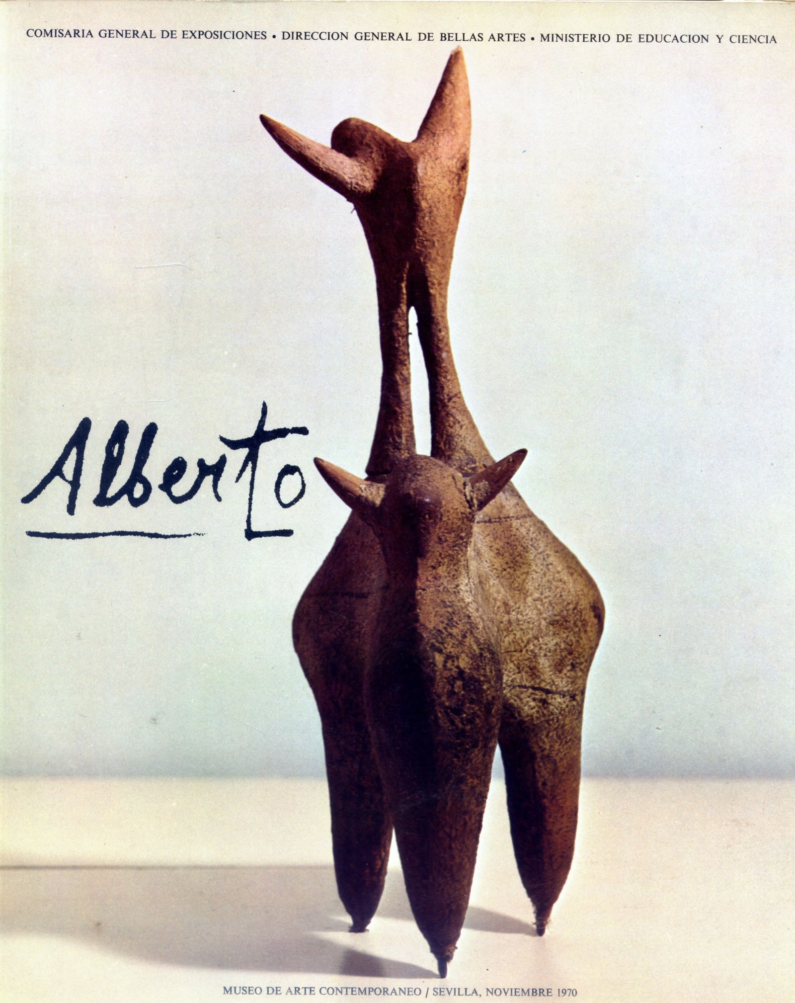 Portada del catálogo de la exposición de Alberto Sánchez en Sevilla (1970).