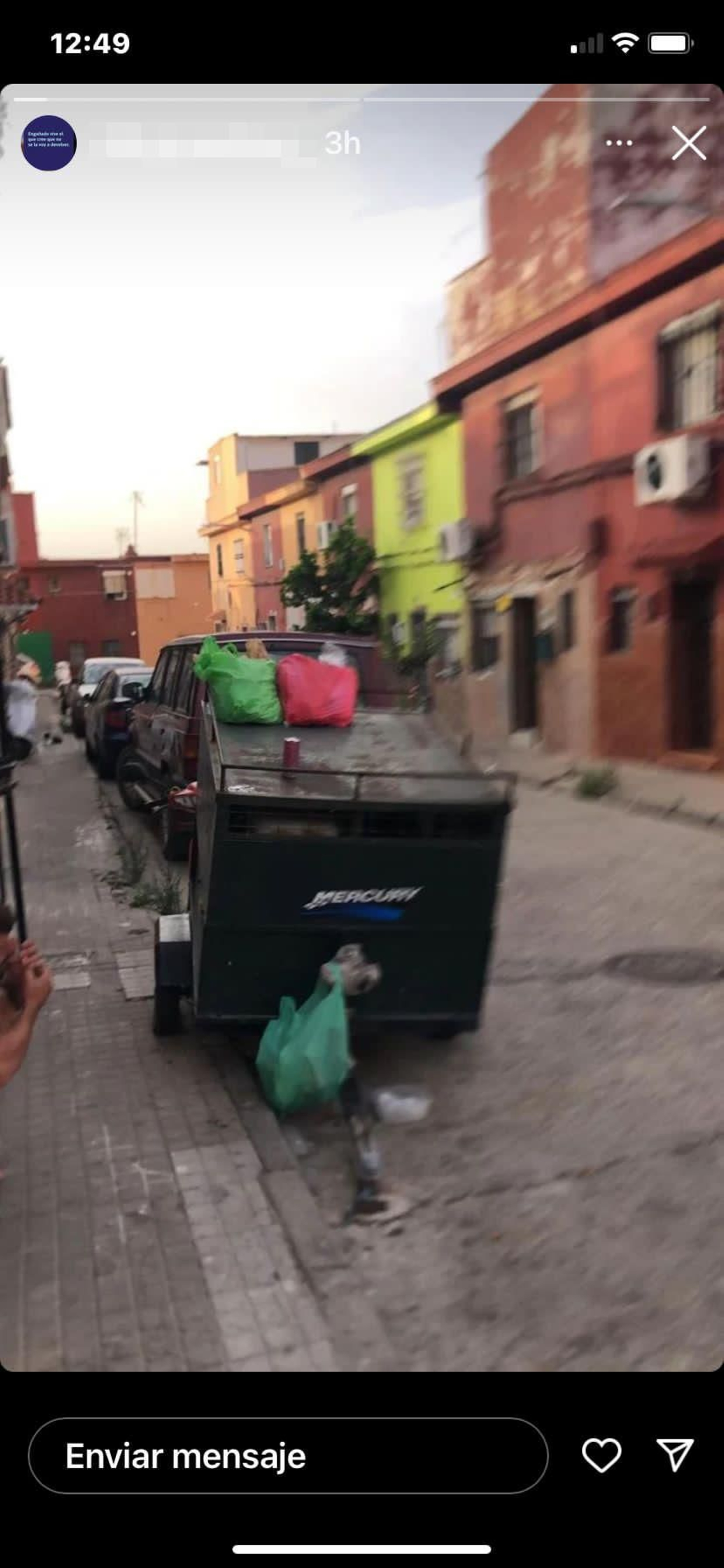 Una calle de La Piñera, en la cuenta de Instagram del presunto asesino de Jesús Maya.