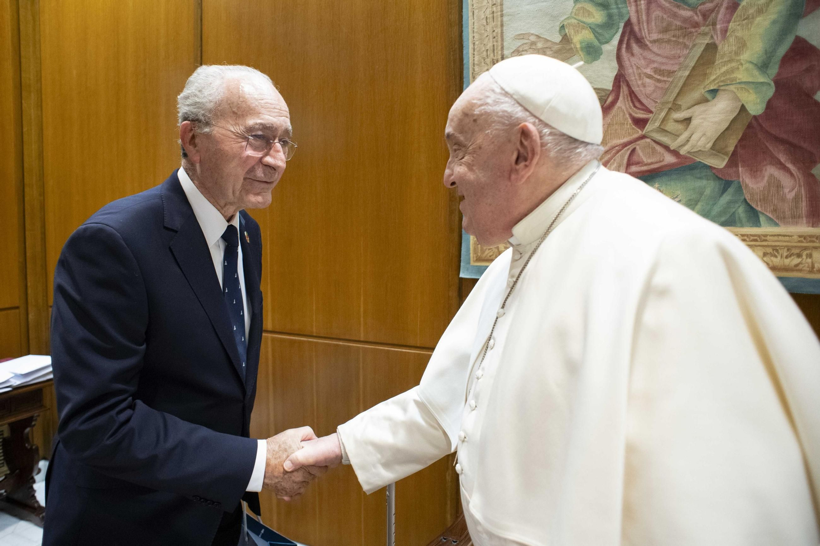 Francisco de la Torre con el papa Francisco en enero del 2025