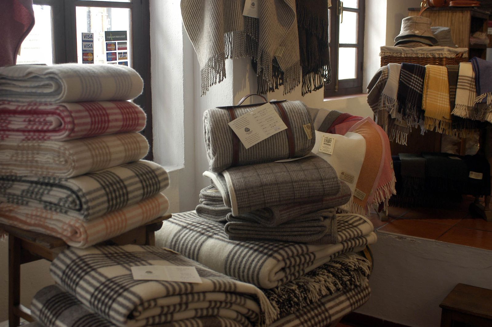 Mantas  y paños que se fabrican en Grazalema.