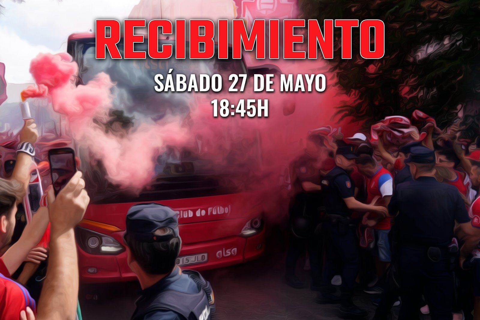 Así anuncian los peñistas el recibimiento del sábado al equipo