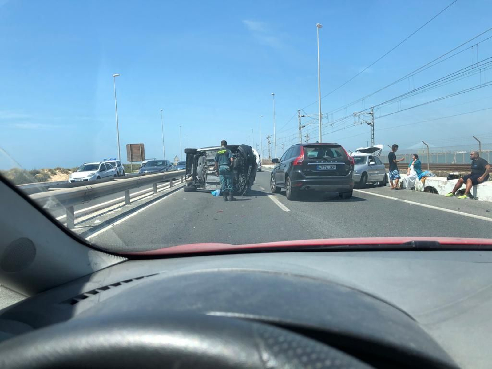 La autovía tras el accidente.