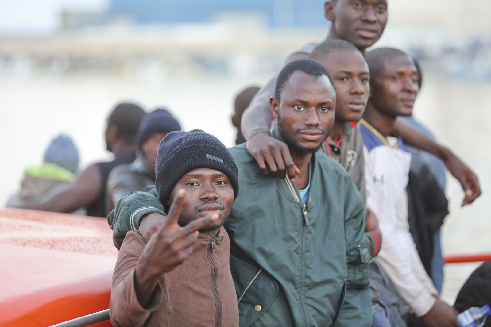 Llegada de patera al puerto de Málaga el 18 de julio de 2018