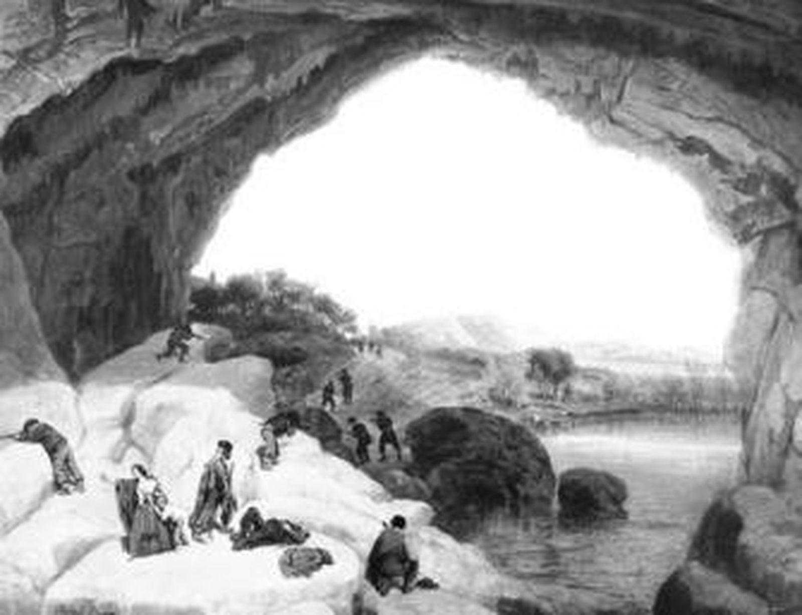 Lienzo 'Emboscada a unos bandoleros en la Cueva del Gato', de Manuel Barrón.