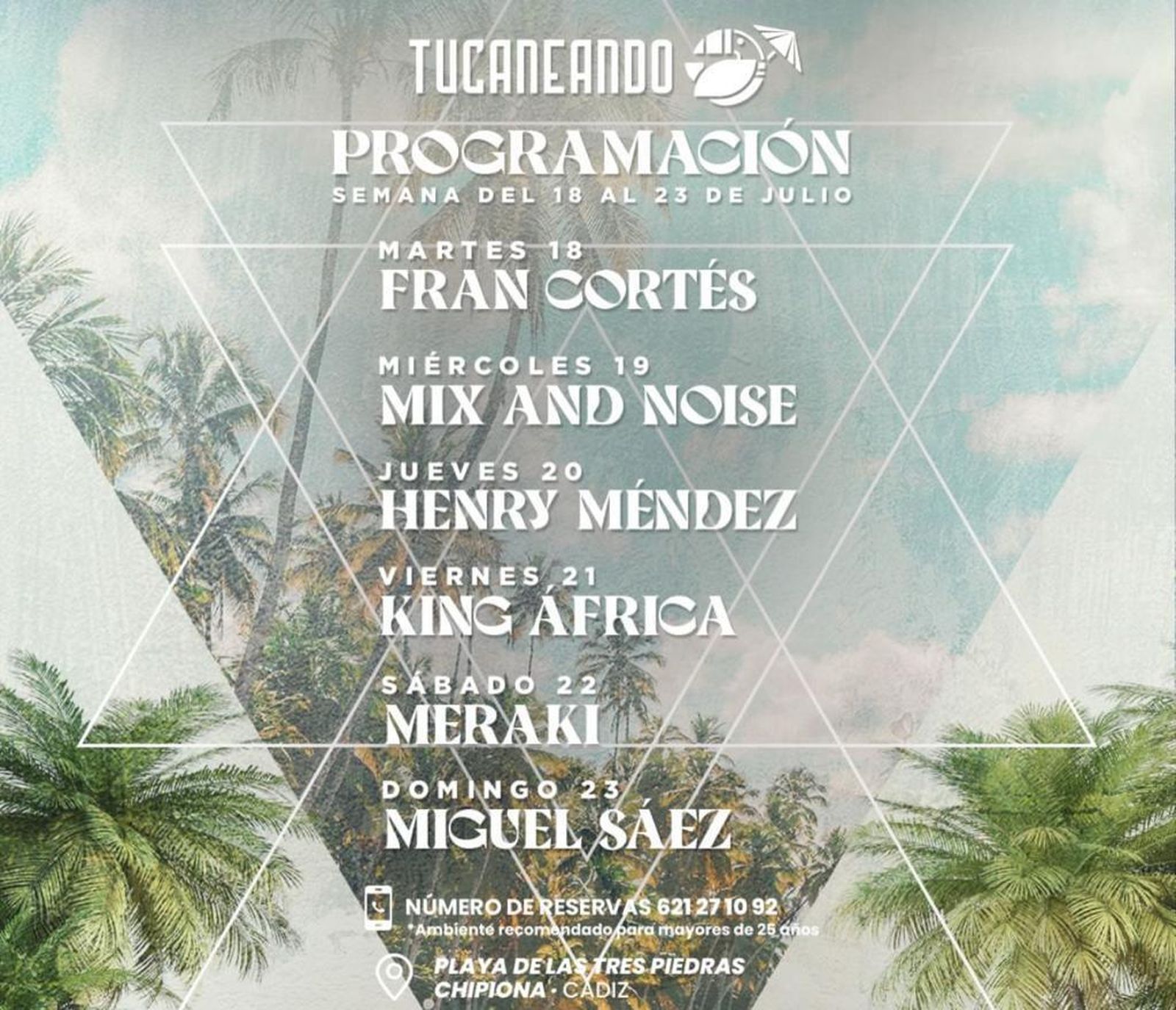 Cartel de actuaciones de la semana en Tucaneando, Chipiona