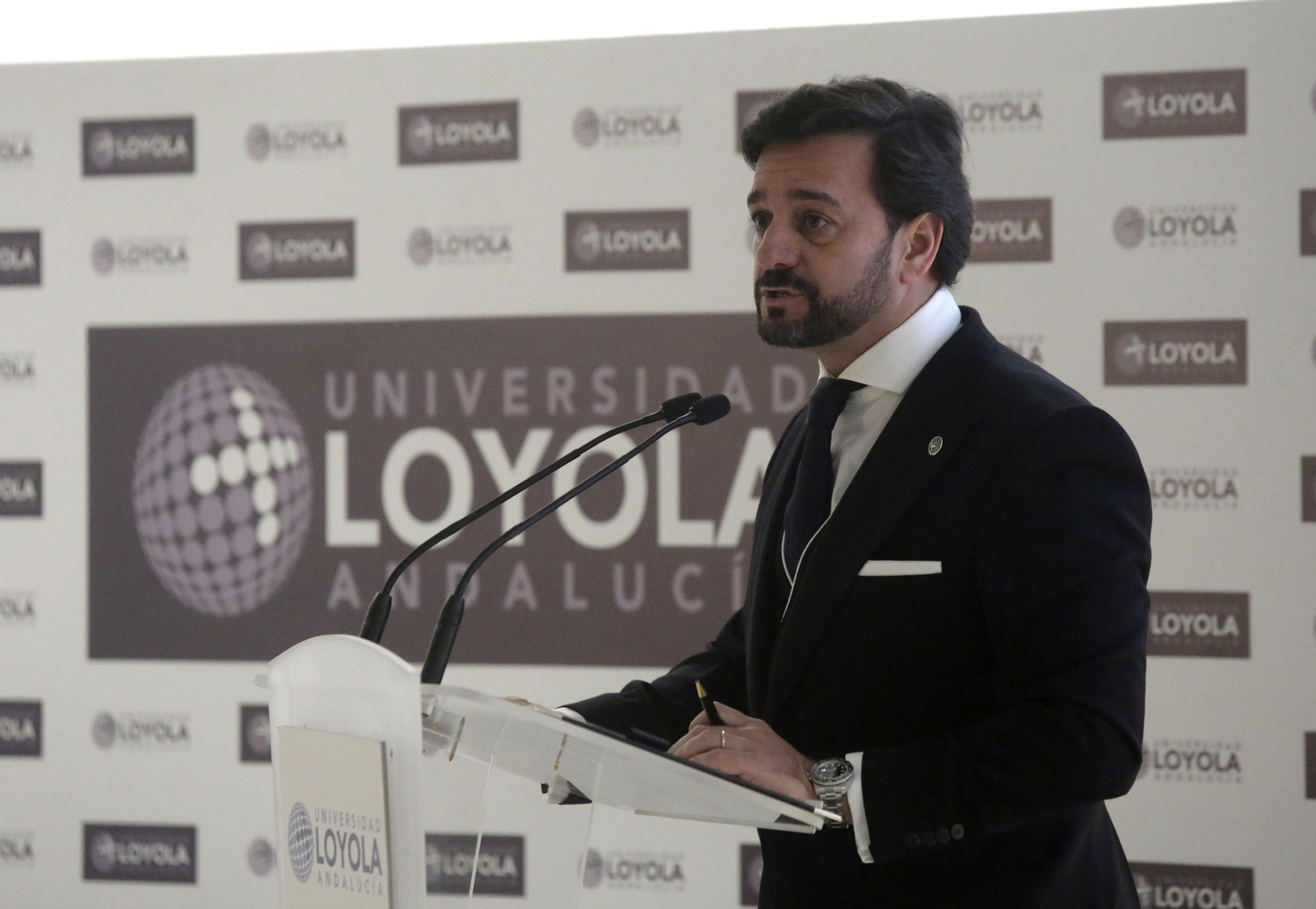 El catedrático Manuel Alejandro Cardenete, ayer, en la Universidad Loyola Andalucía.