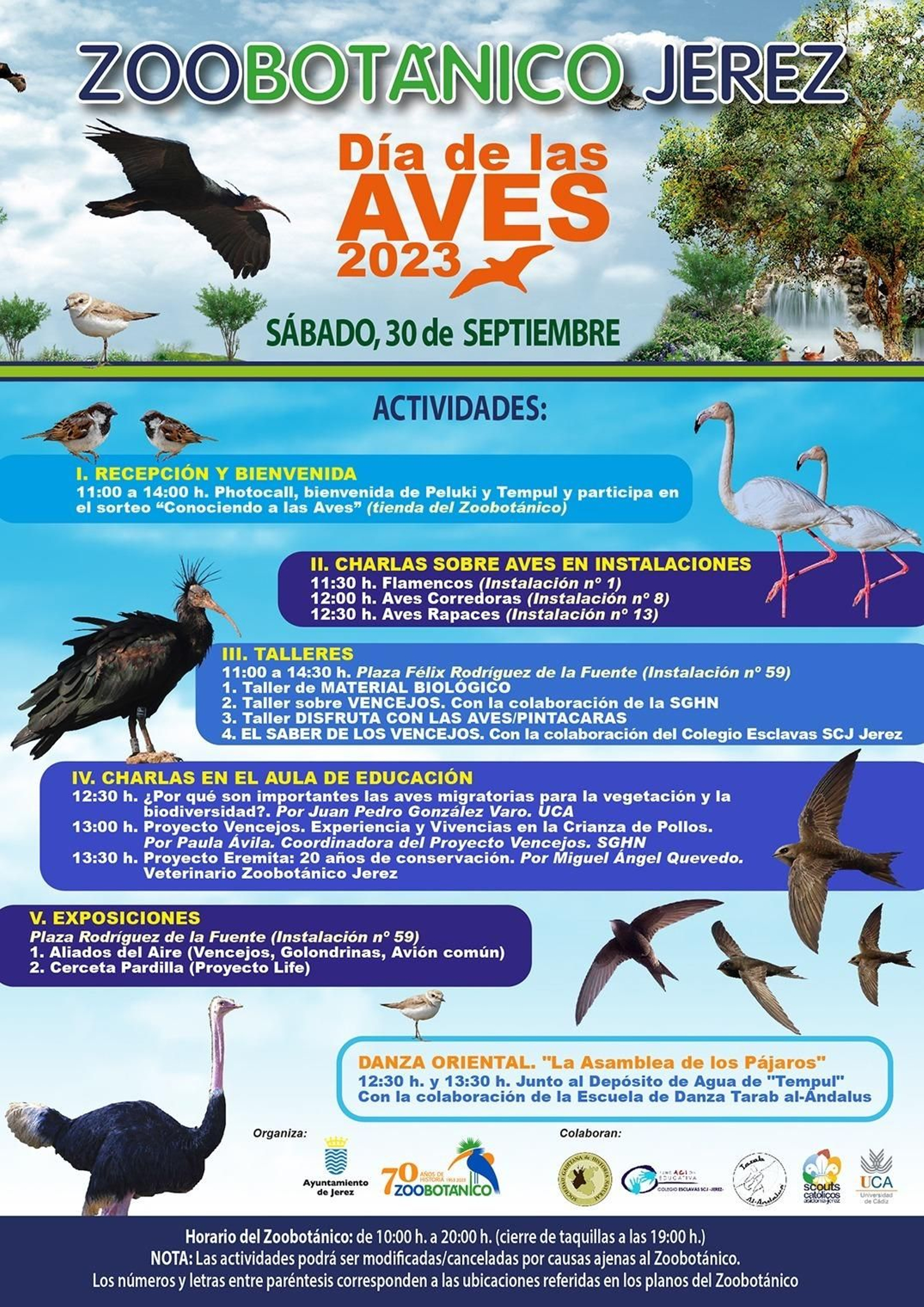 Cartel anunciador de los actos en el Zoo de Jerez.