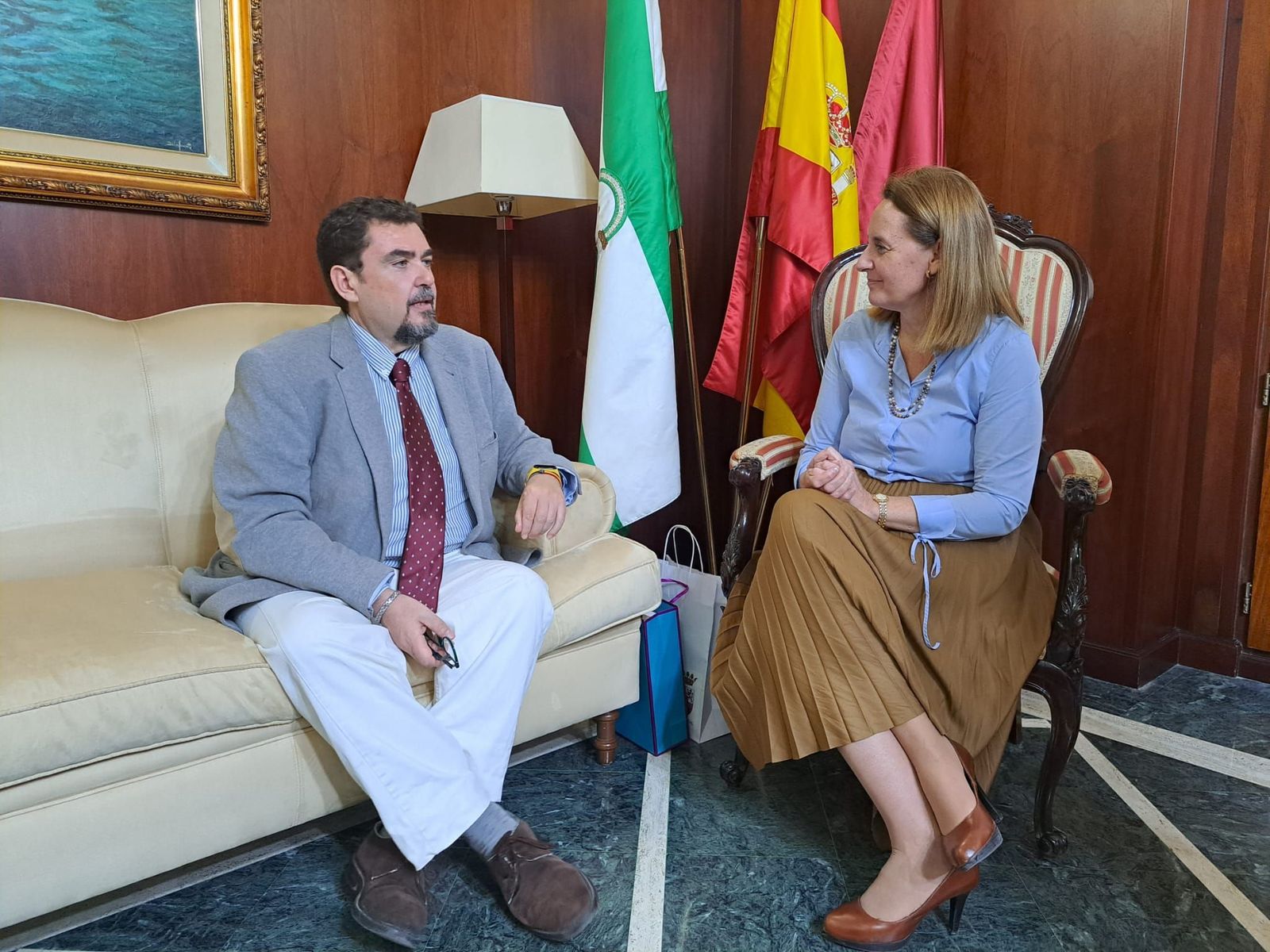 Parodi ha sido recibido este lunes por la alcaldesa de Puerto Real