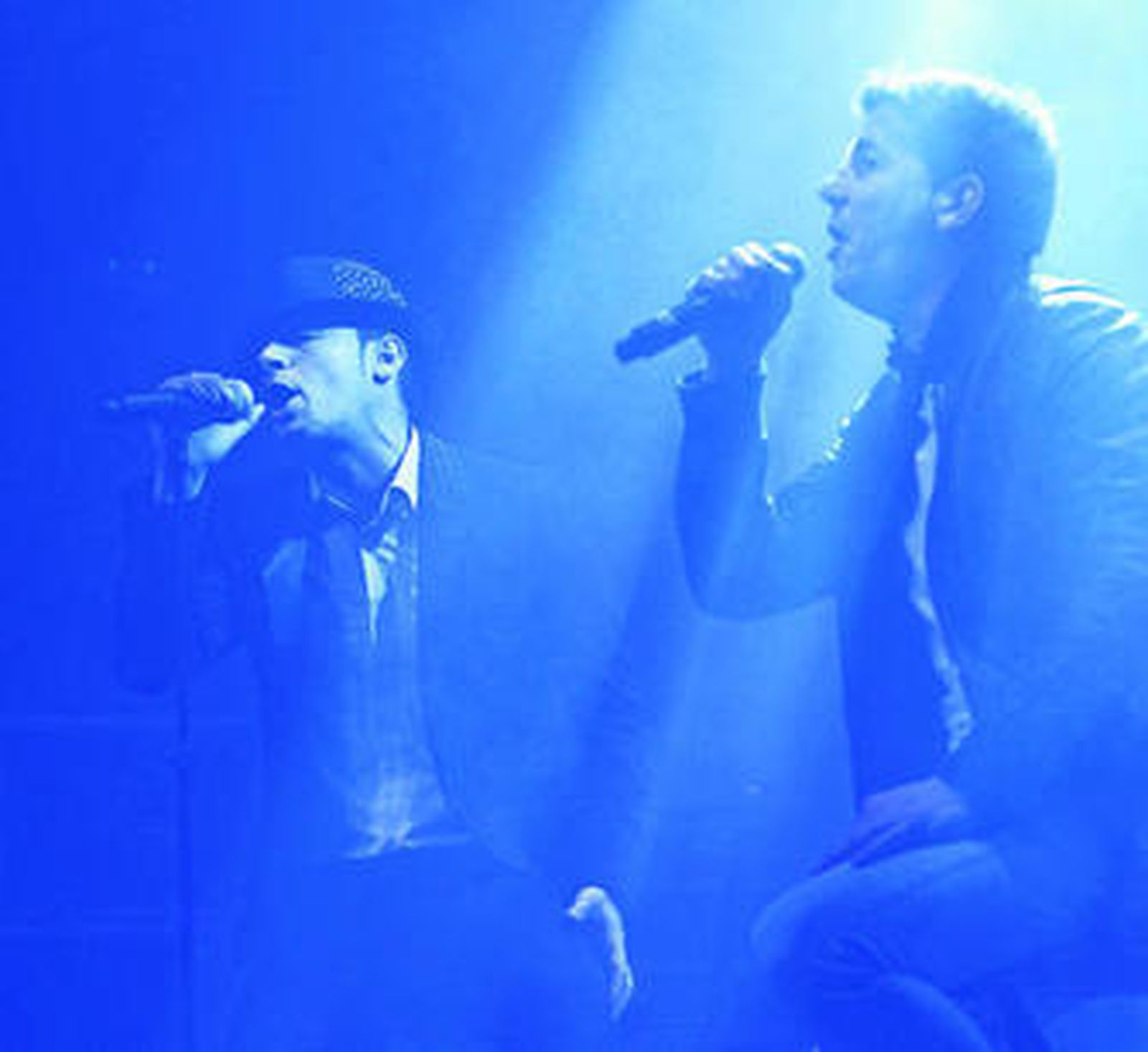 Andy & Lucas durante su actuación en el teatro Florida, anoche.