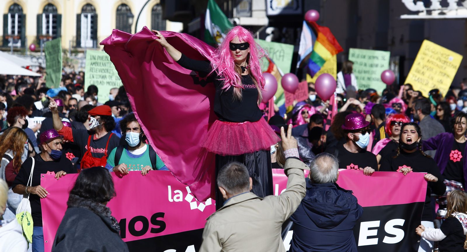 La manifestación de La Casa Invisible de Málaga, en fotos