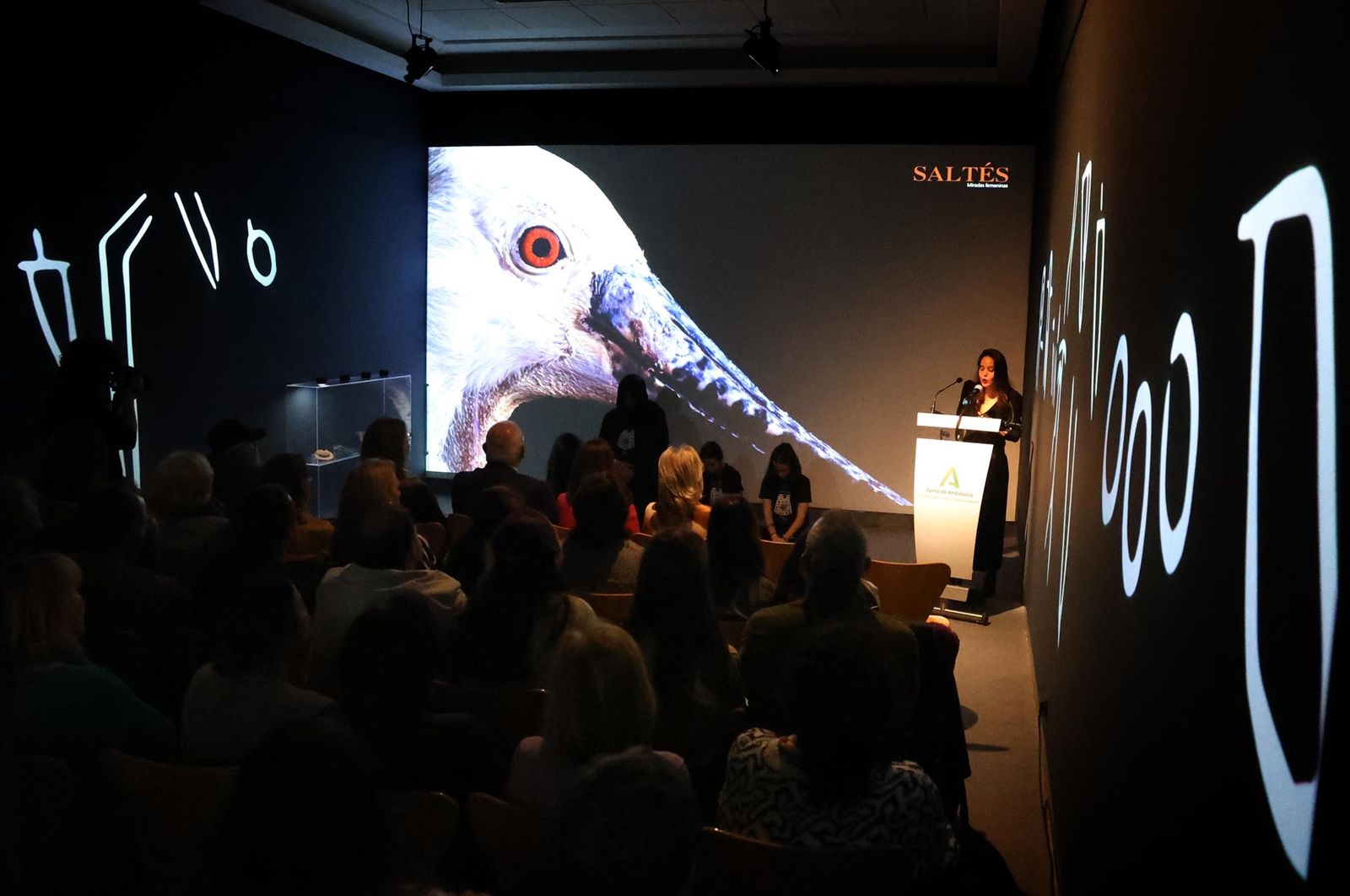 Imágenes de la lectura dramatizada de la obra "Una mirada a Saltés", en el museo de Huelva