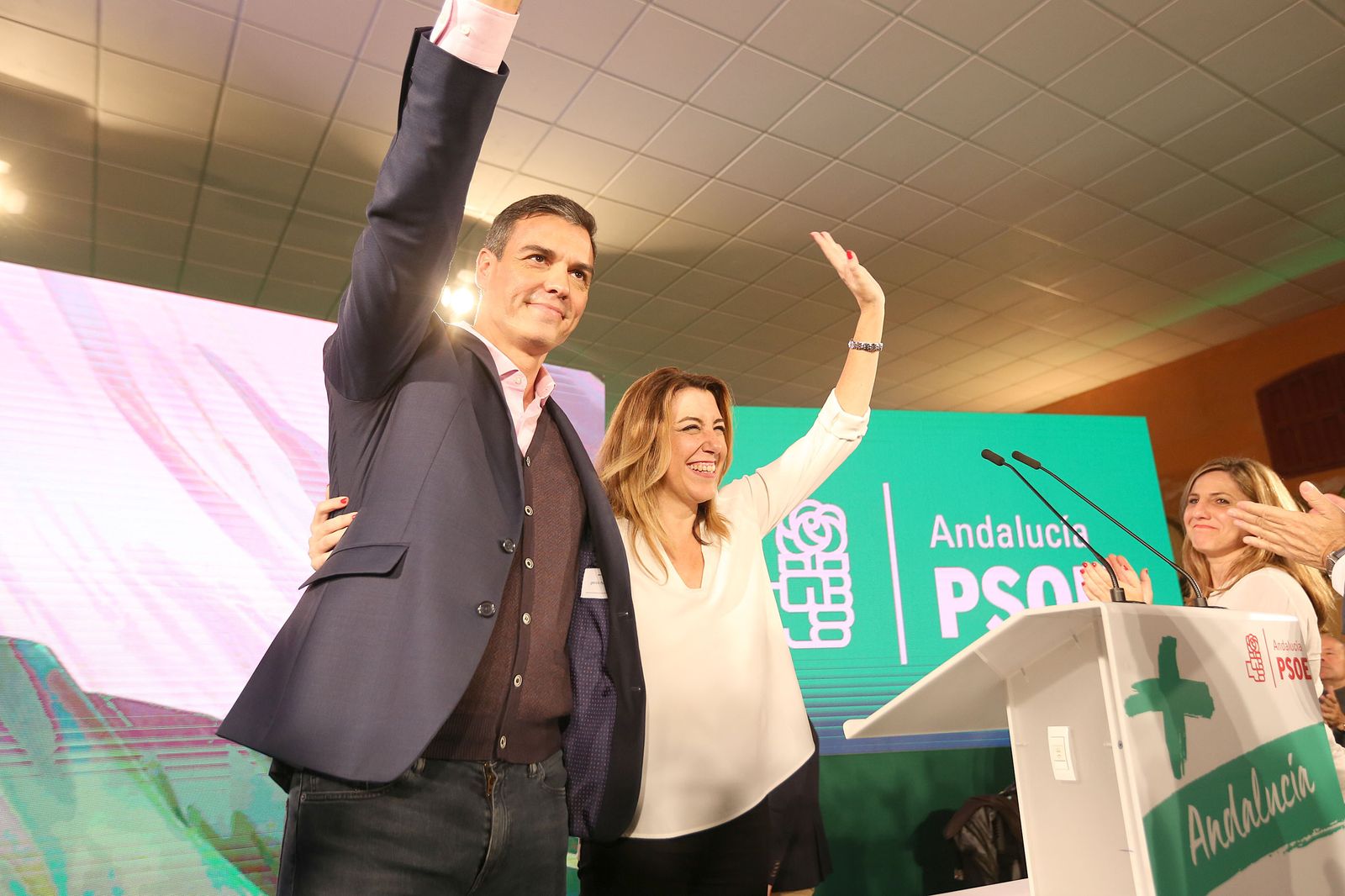 Pedro Sánchez y Susana Díaz en un acto electoral