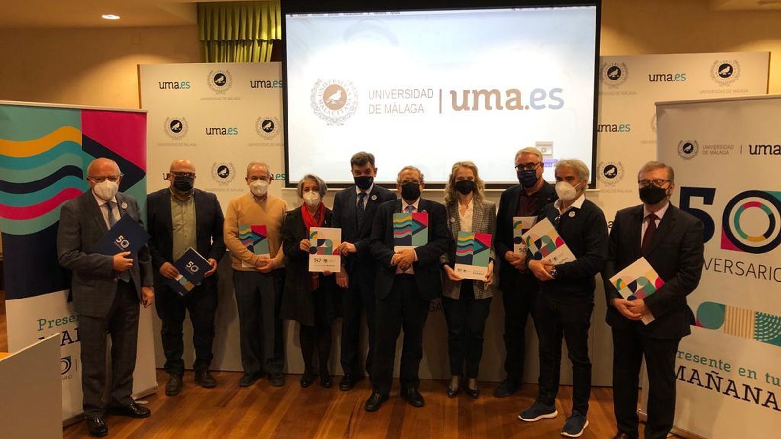 La presentación del aniversario este viernes en el Rectorado de la UMA.