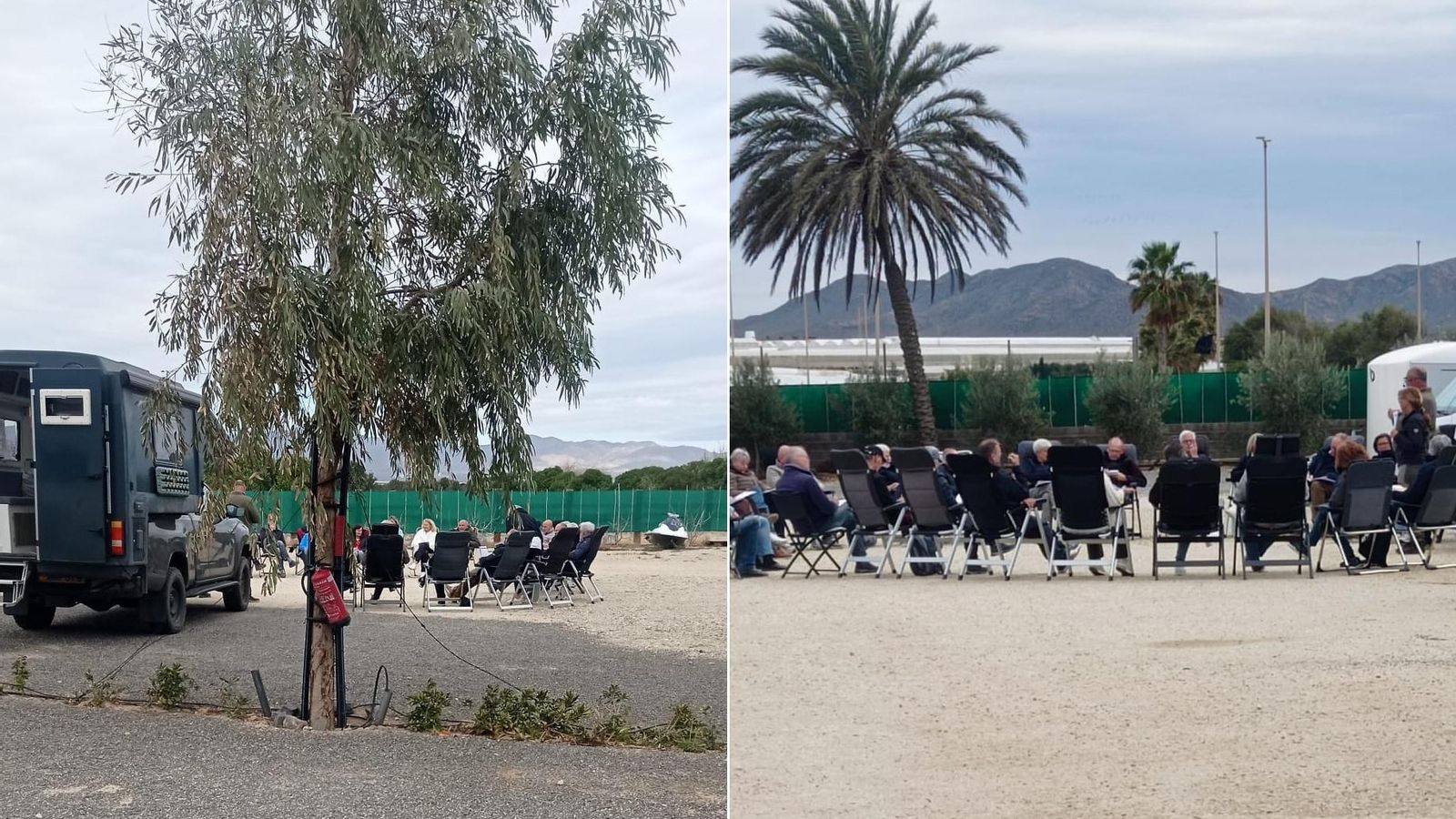 Reunión de un grupo de caravanista para planificar el trayecto a Marruecos