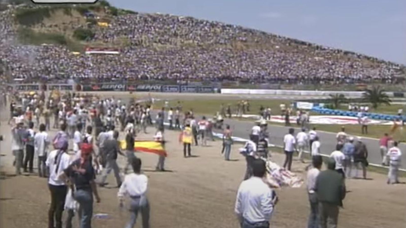 Otra imagen de la invasión de pista en el GP de 1996.