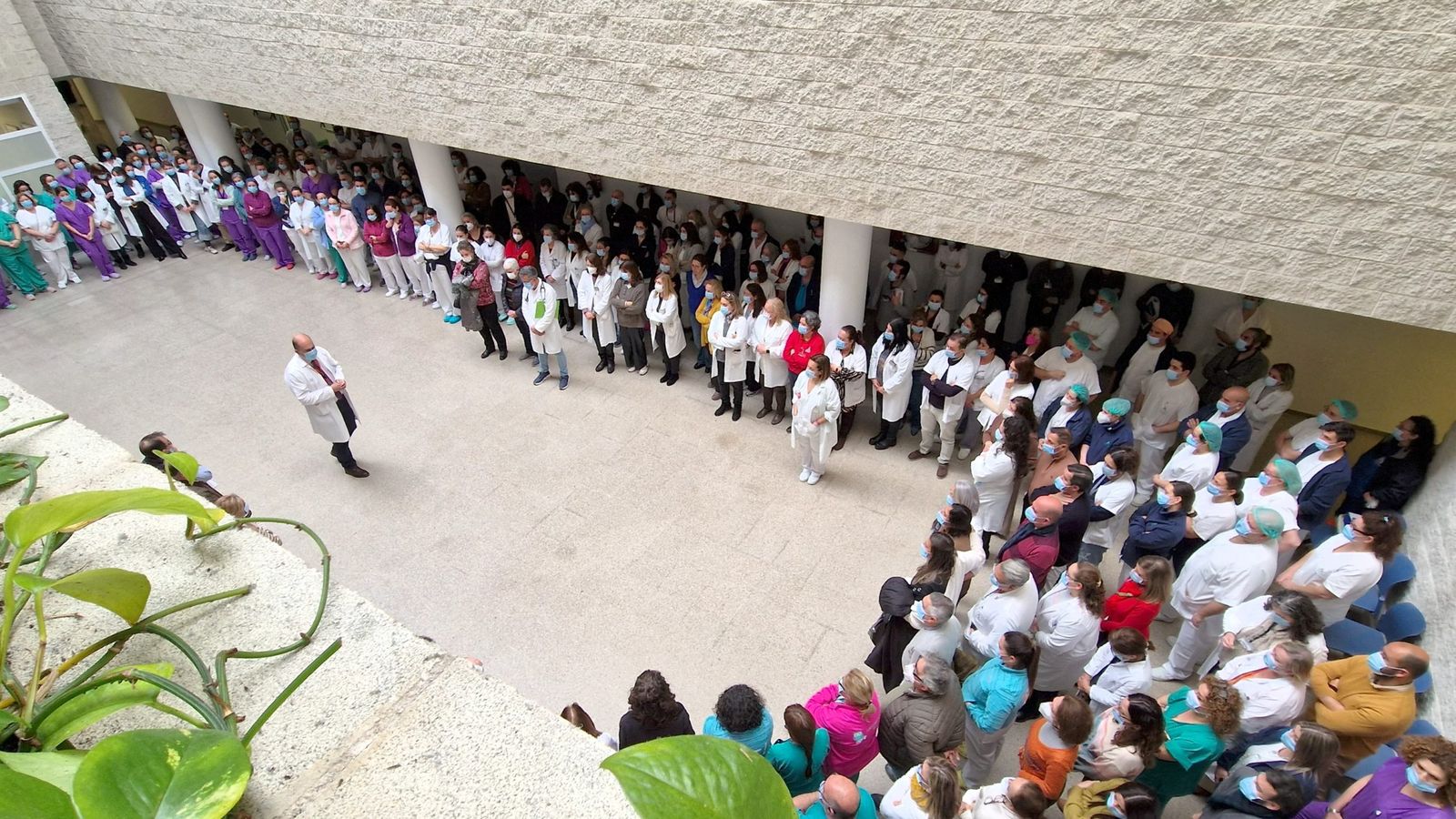 Momento del minuto de silencio.