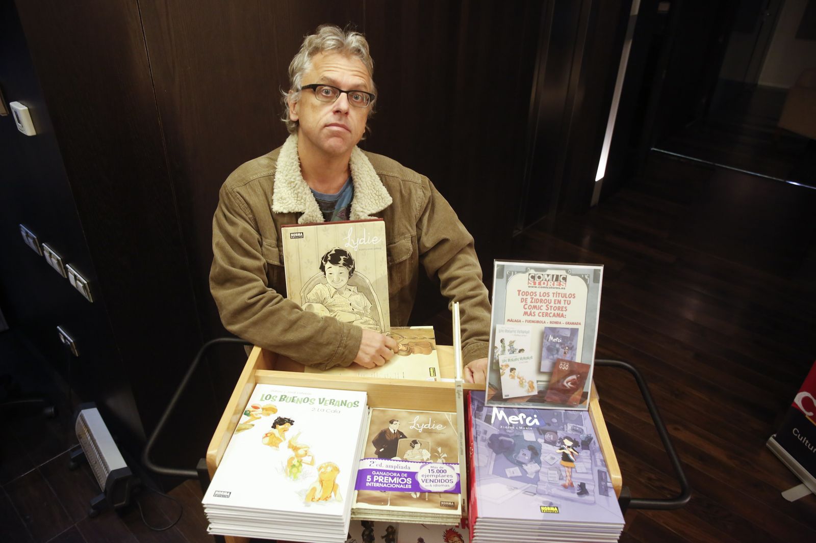 Zidrou, ayer, en el Centro Andaluz de las Letras.