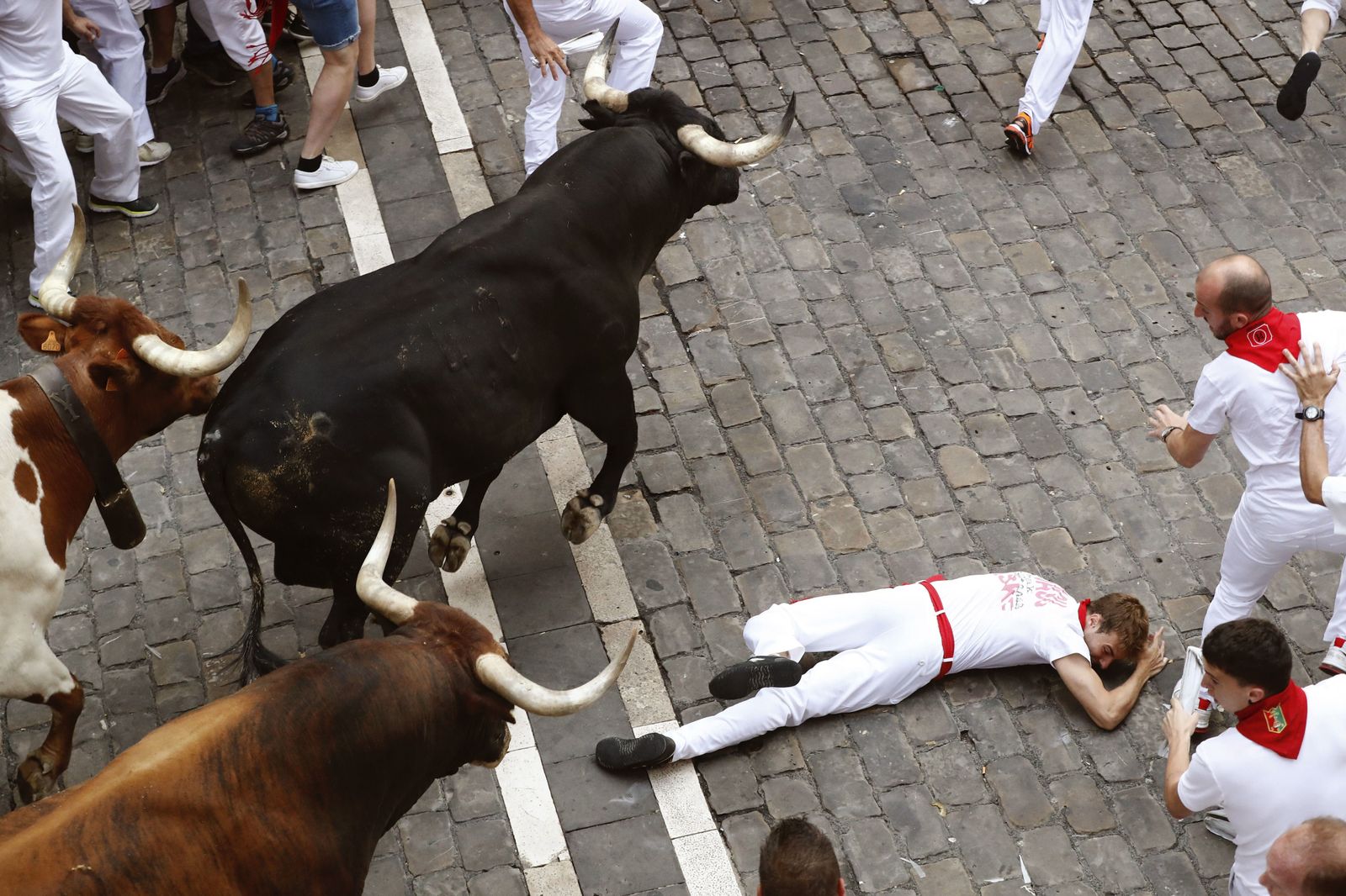 Las imágenes del último encierro de los sanfermines