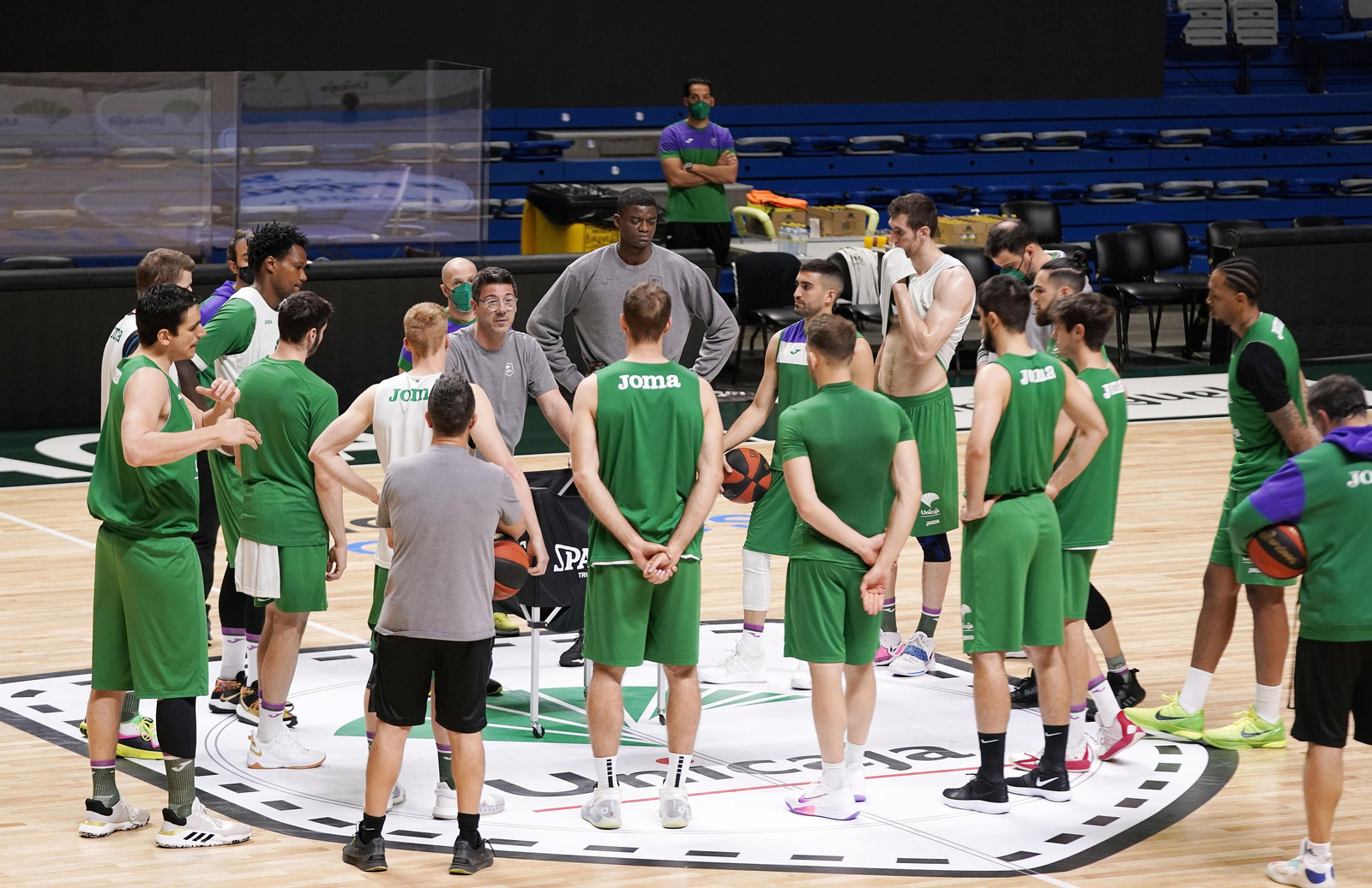 El entrenamiento del lunes del Unicaja.