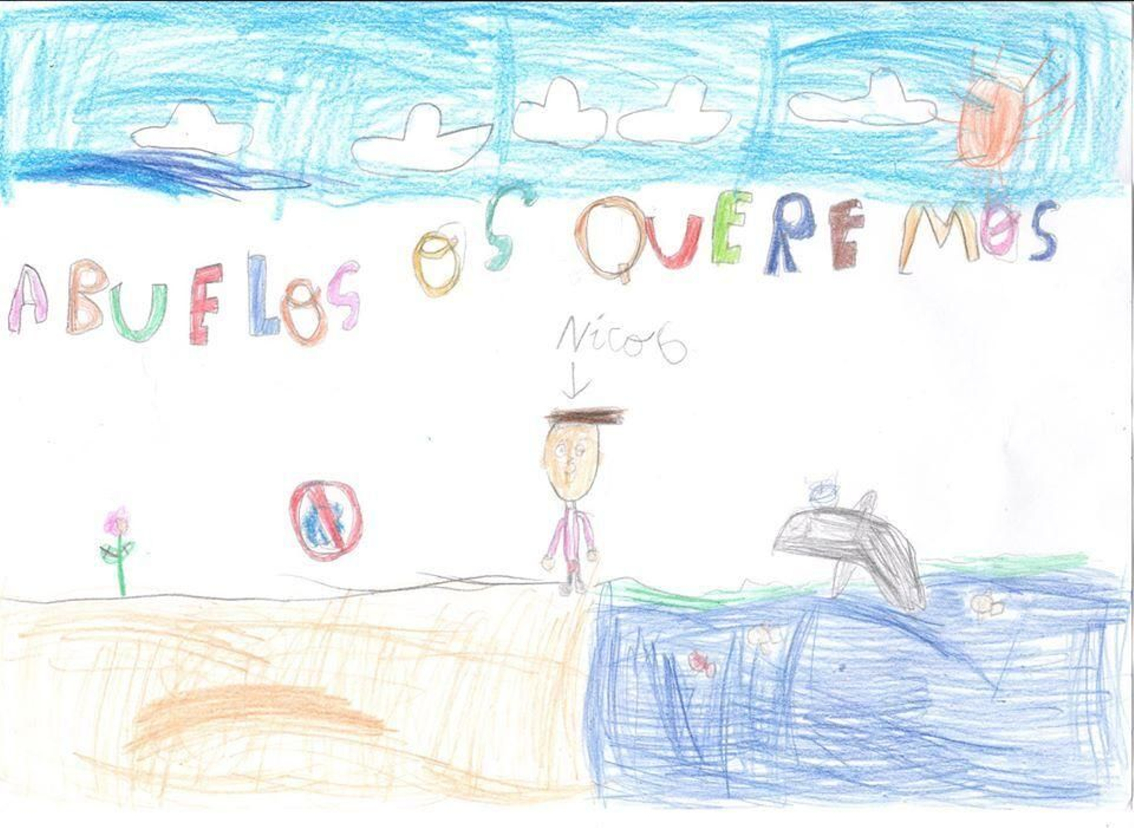 Los dibujos de los niños linenses para los abuelos de Alcalá del Valle