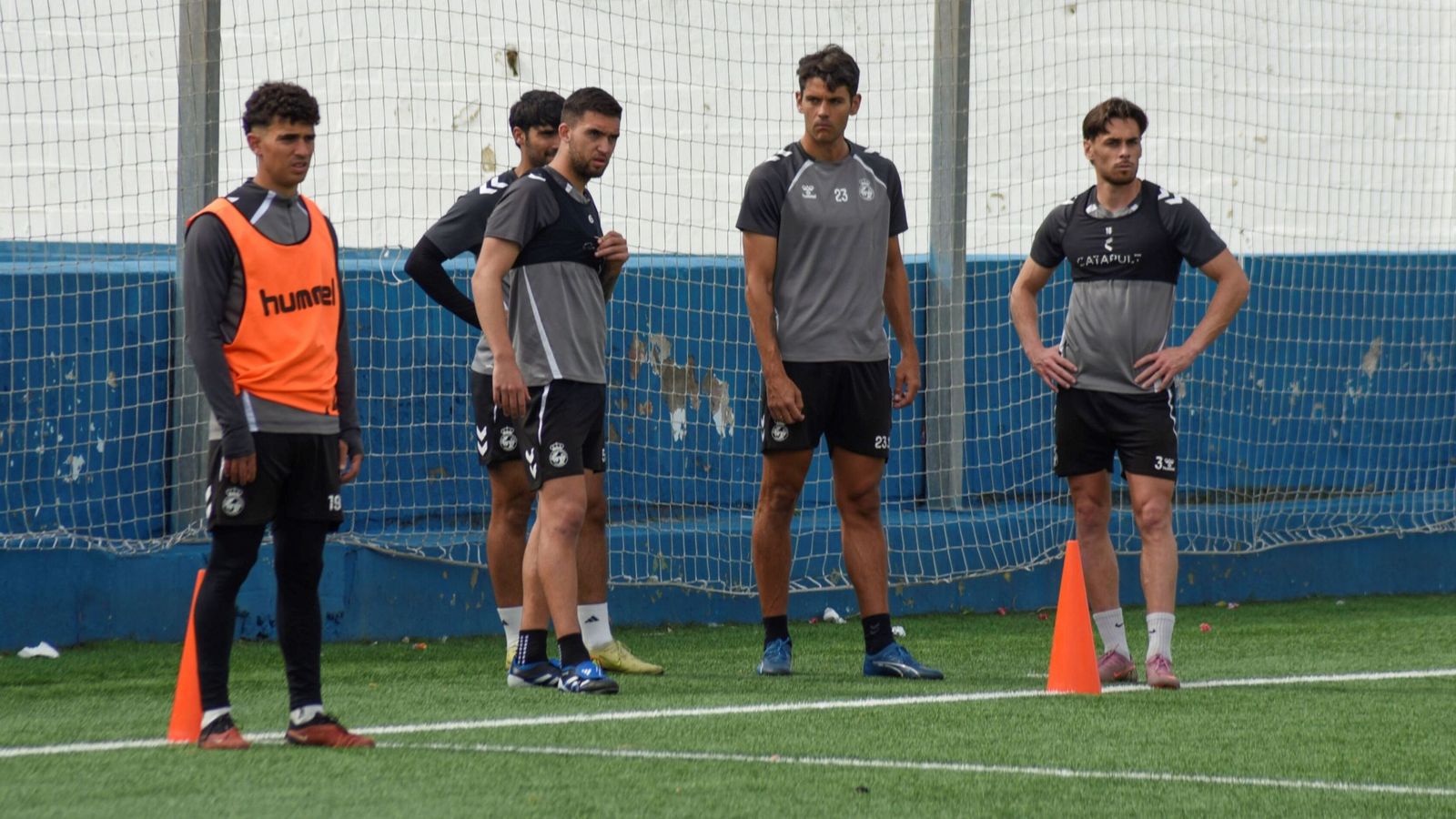 Jugadores de la Balona, durante un entrenamiento de esta semana, en la Ciudad Deportiva